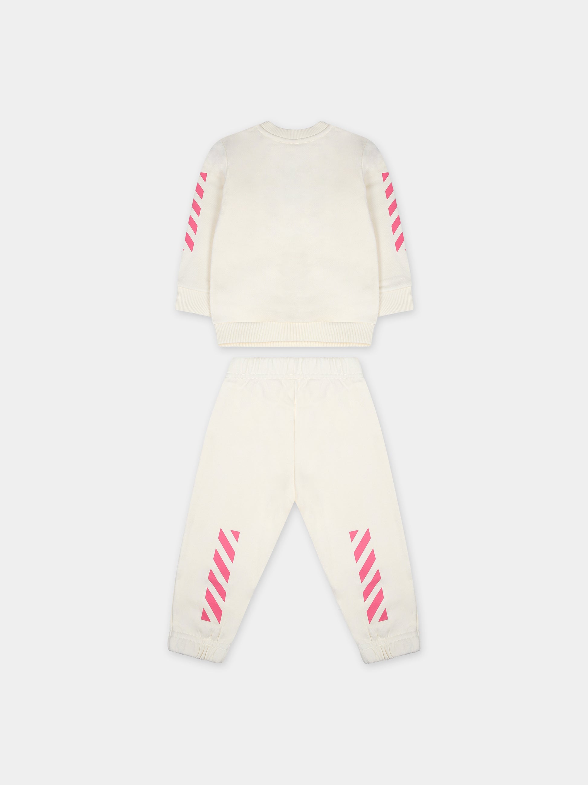 Completo bianco per neonata con logo,Off White,OG2X003F23FLE0010332