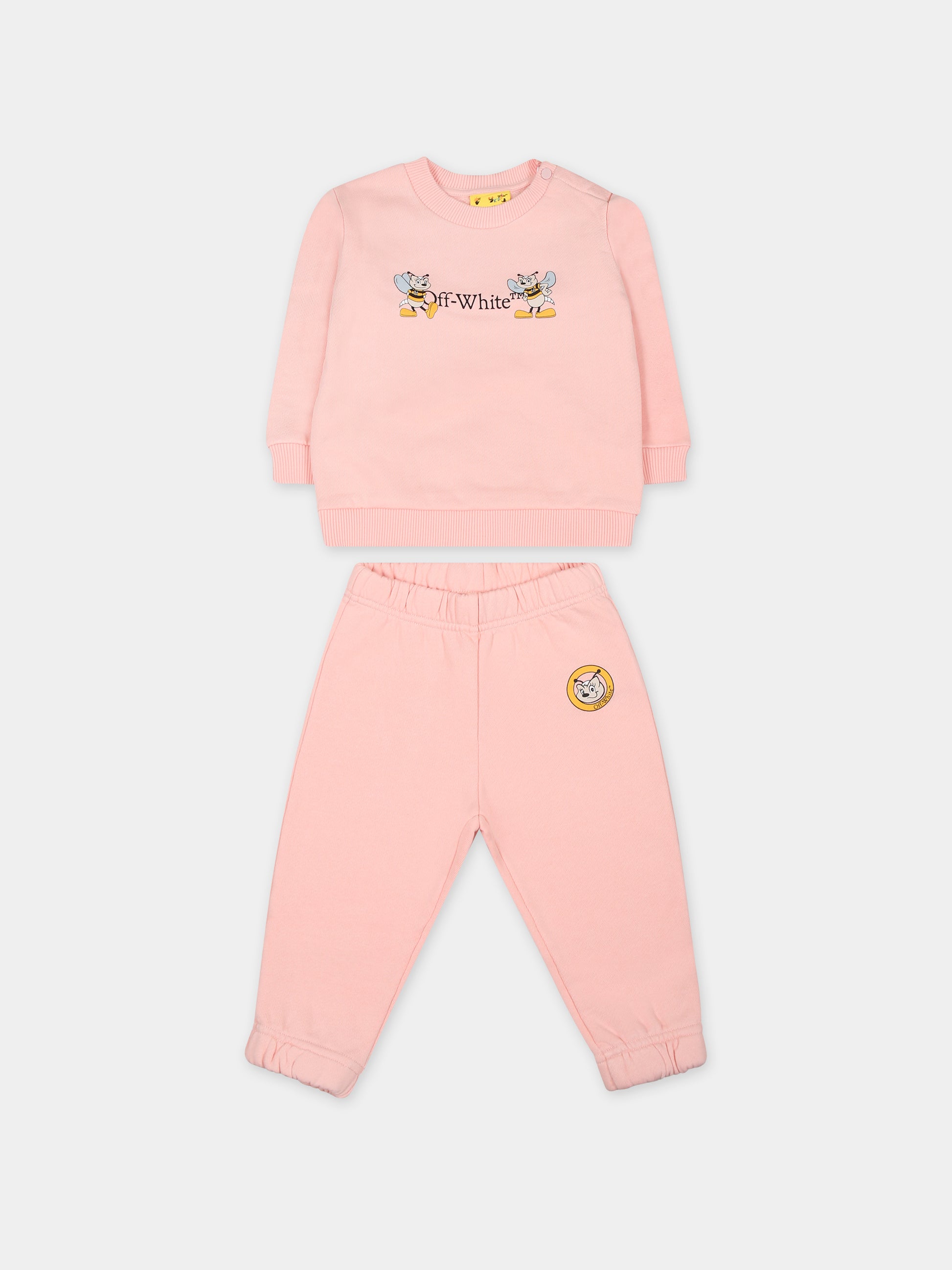 Tuta rosa per neonata,Off White,OG2X003F23FLE0023010