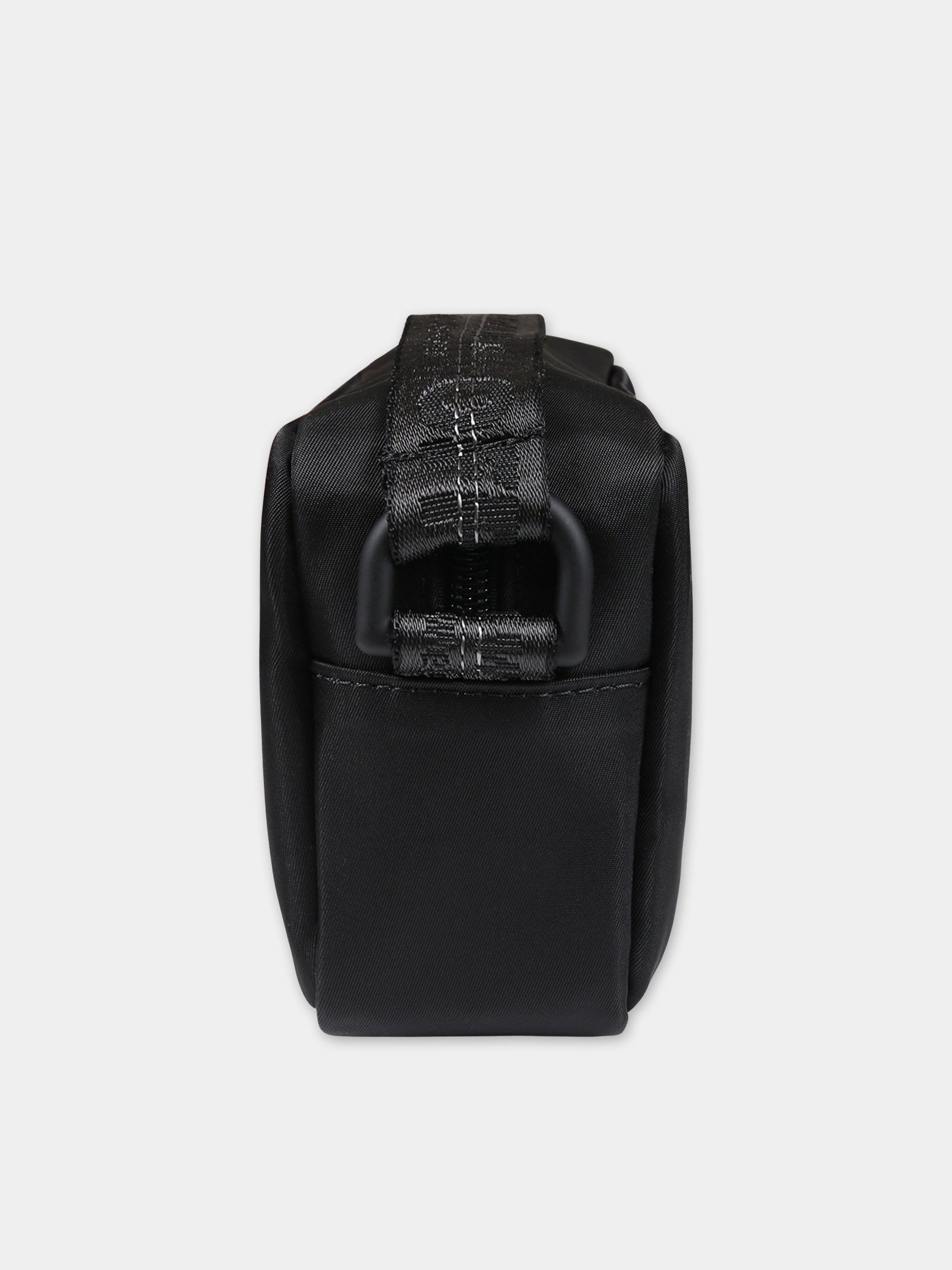 Borsa nera per bambina con logo,Off White,OGNX002F23FAB0011010