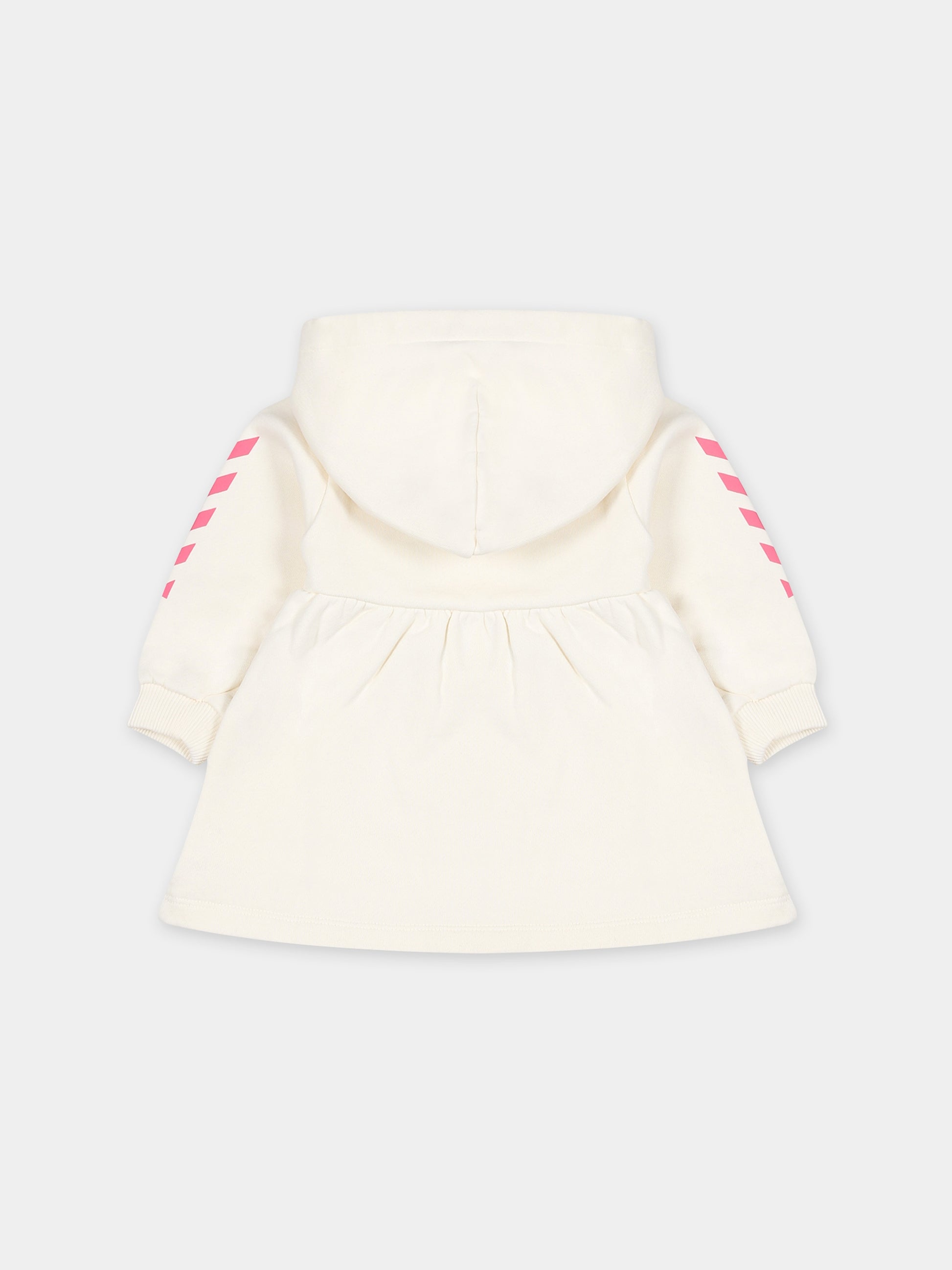 Vestito bianco per neonata con logo,Off White,OGXU002F23FLE0010332
