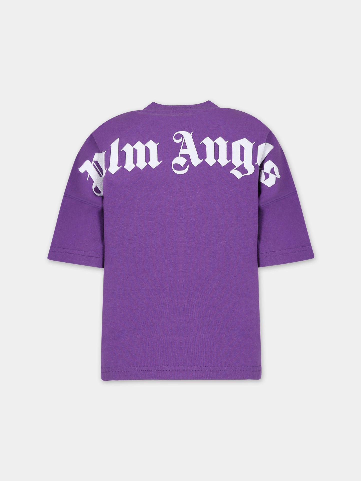 T-shirt viola per bambini con logo,Palm Angels,PBAA002C99JER0013701