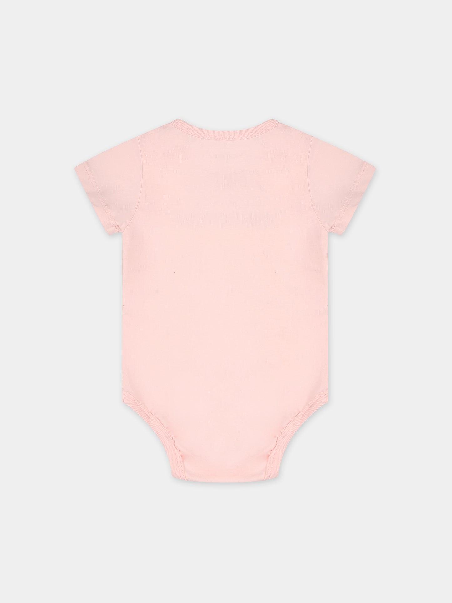 Set rosa per neonata con orso,Palm Angels,PG2X008F23JER0013360