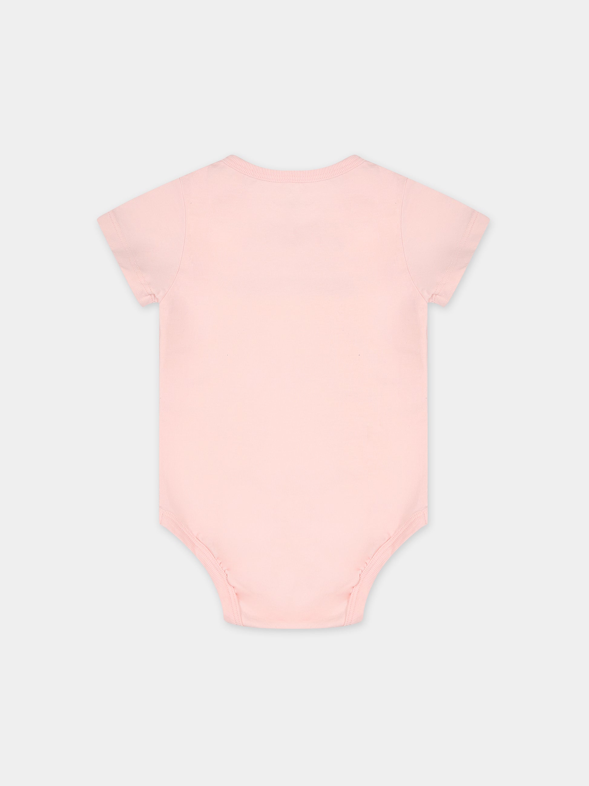 Set rosa per neonata con orso,Palm Angels,PG2X008F23JER0013360