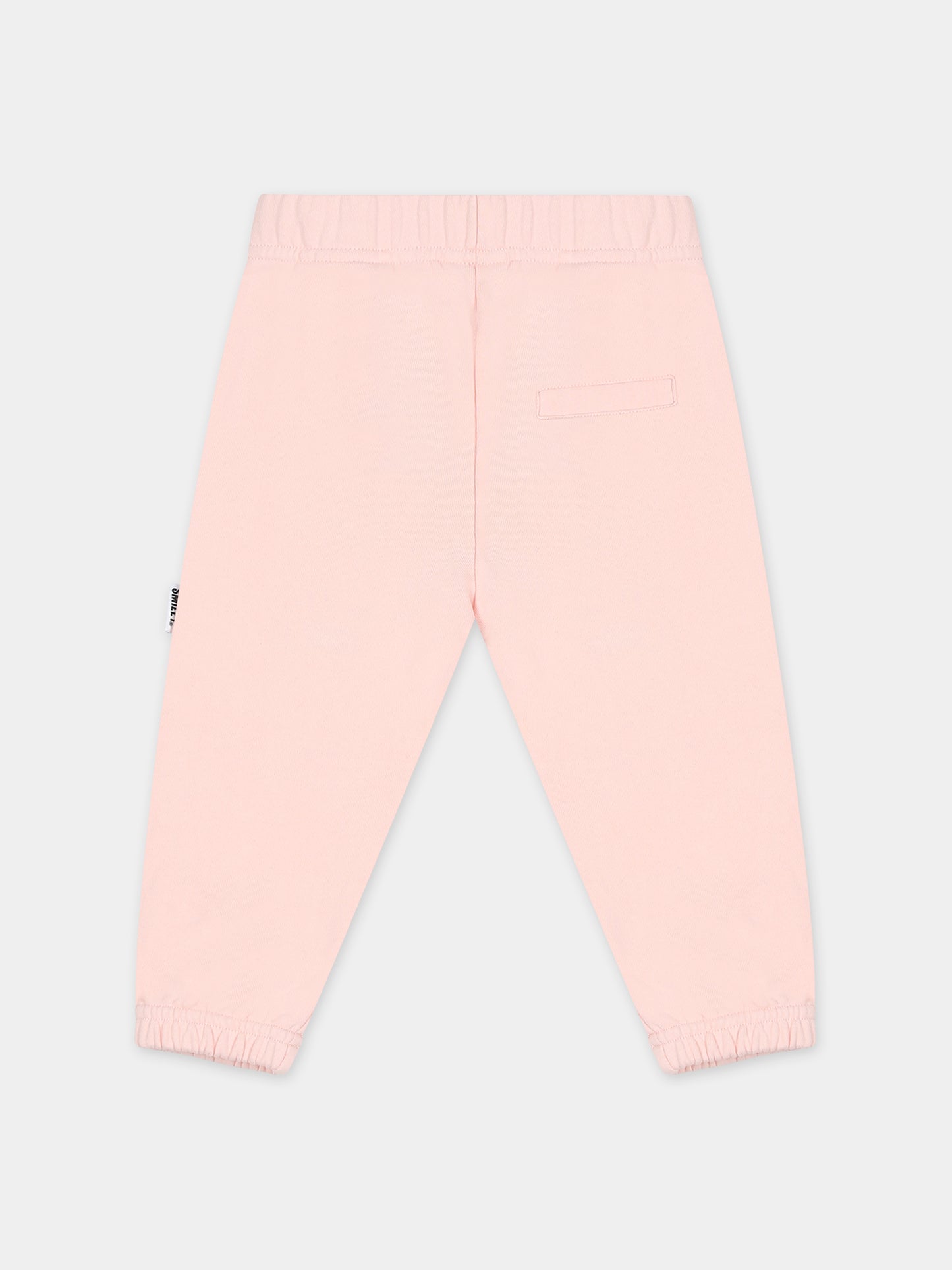 Pantaloni rosa per neonata con smile,Palm Angels,PGXD002F23FLE0033315