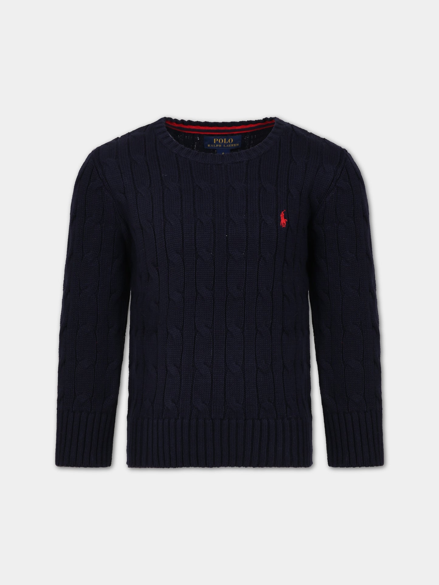 Maglione blu per bambino con cavallino,Ralph Lauren Kids,702674042