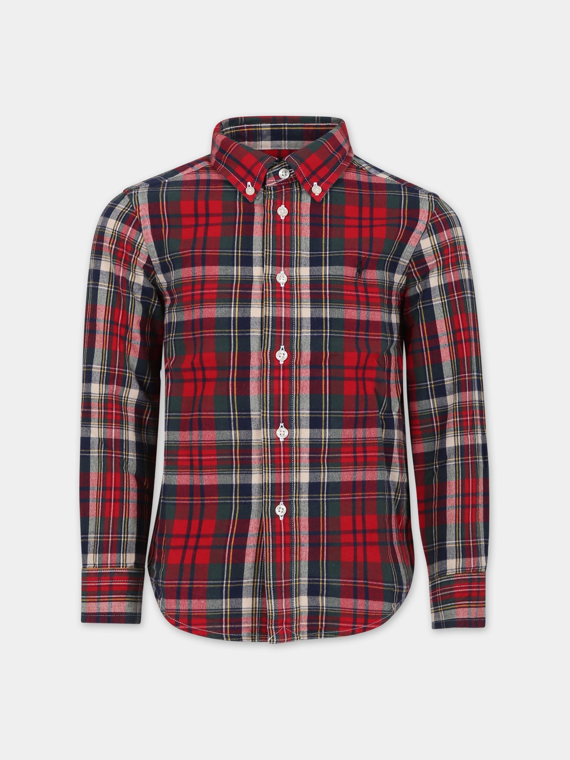 Camicia rossa per bambino con iconico cavallino,Ralph Lauren Kids,918247001