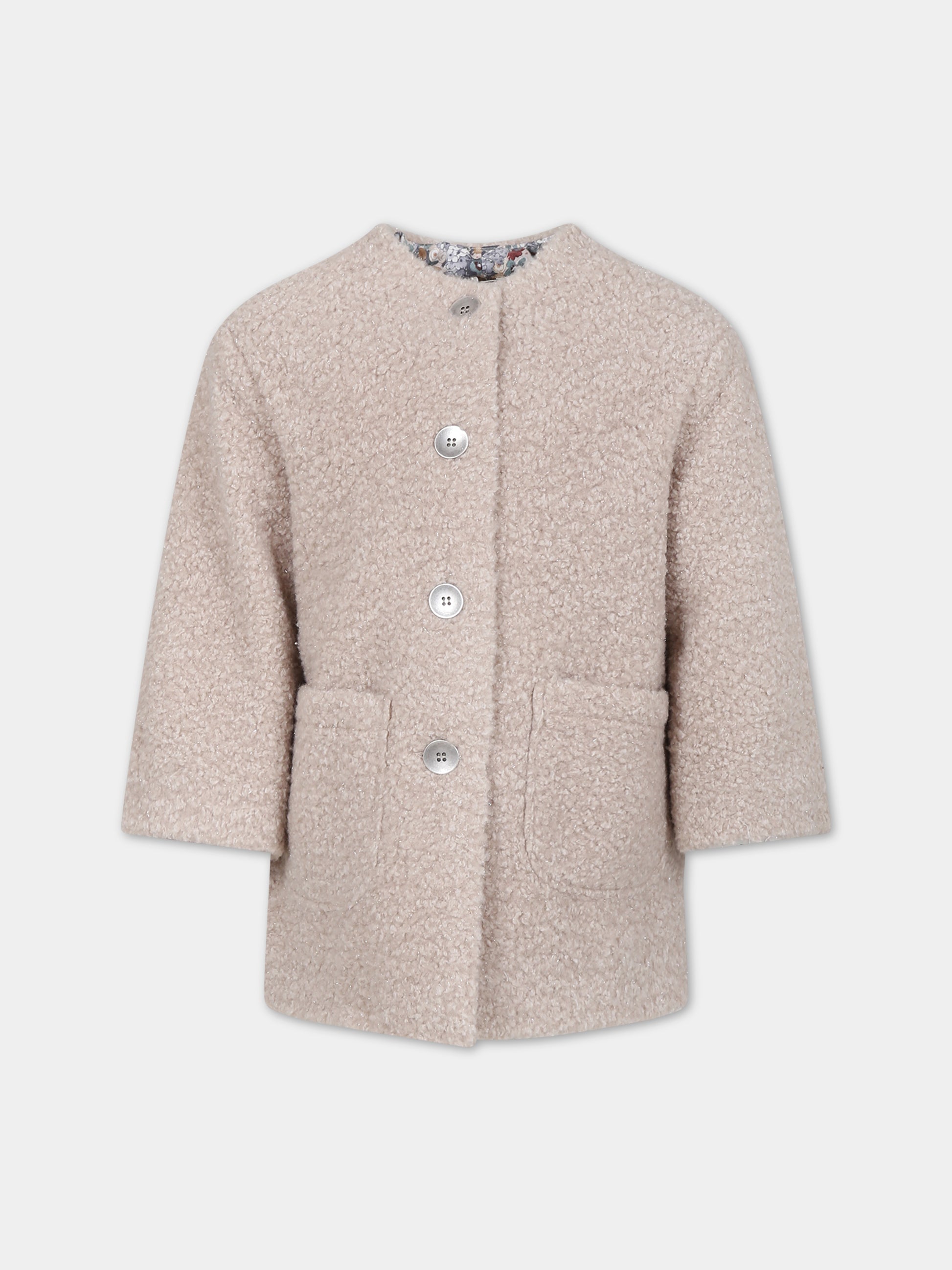 Ecopelliccia beige per bambina,Caffe' D'orzo,ZT2A60 U0092 108