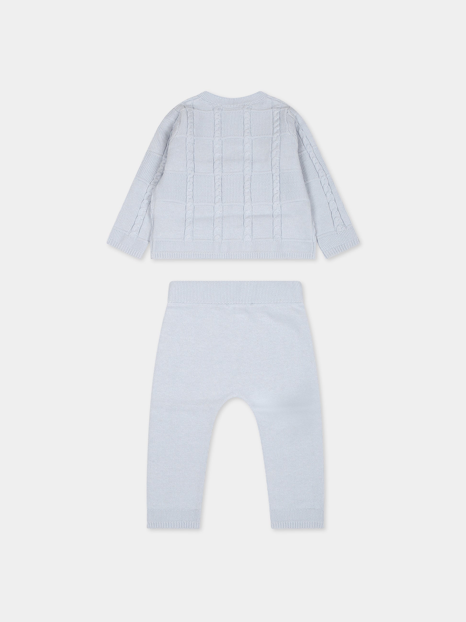 Completo celeste per neonato con logo,Tartine Et Chocolat,TX36000-42