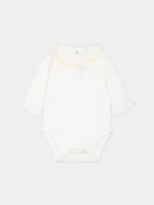 Body avorio per neonata con ricamo,Tartine Et Chocolat,TX11021-13