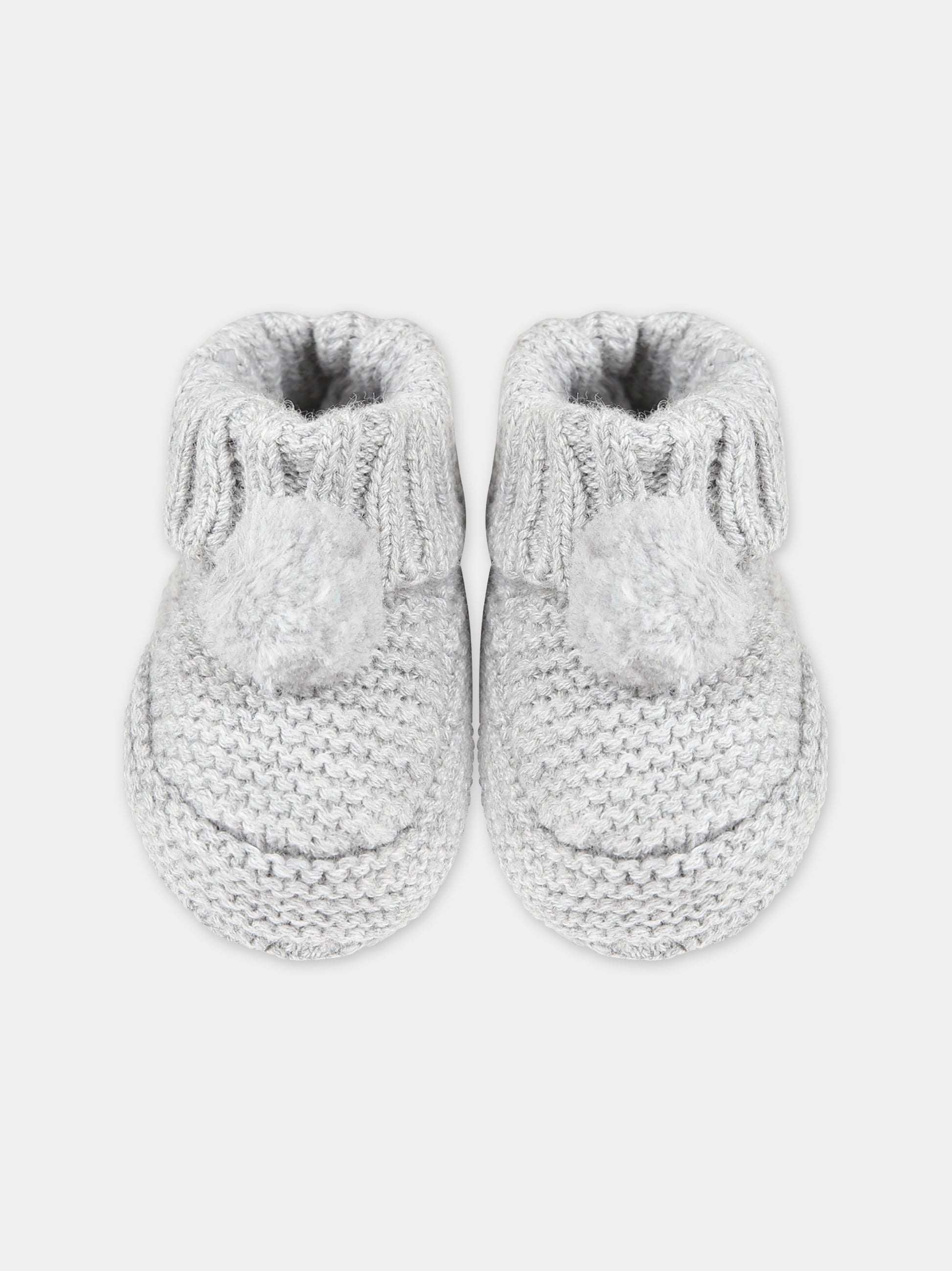 Babbucce grigie per neonati con pon pon,Tartine Et Chocolat,TX89020-20