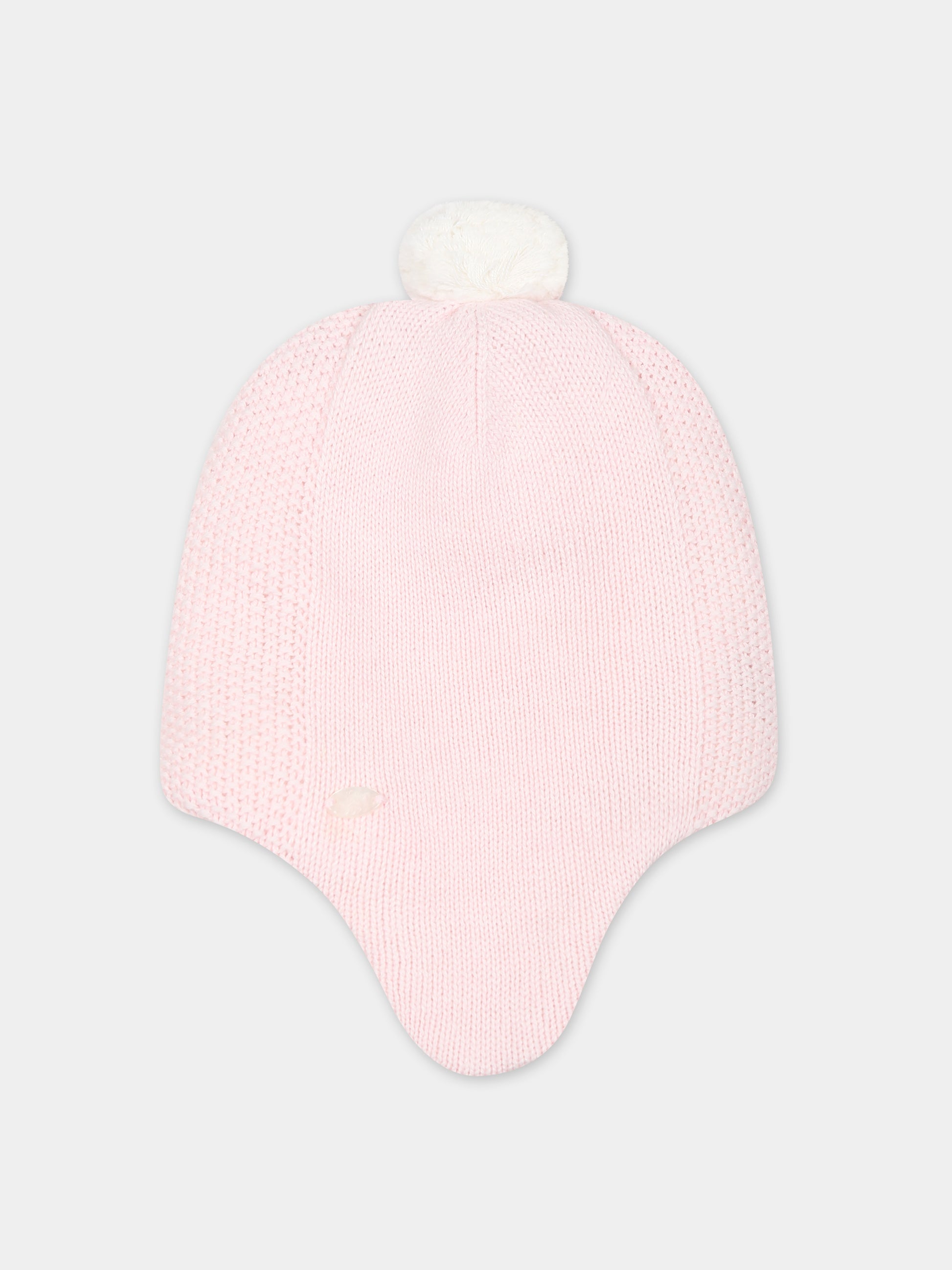 Berretto rosa per neonata con pon pon,Tartine Et Chocolat,TX90020-31