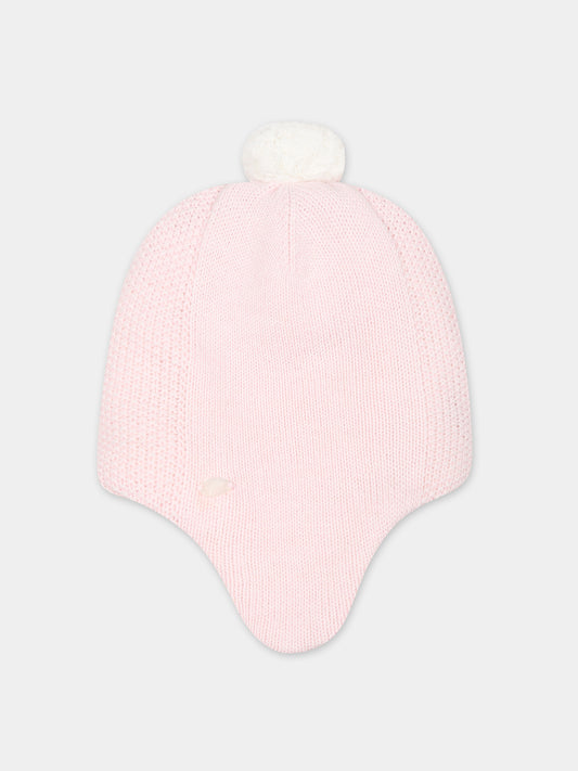 Berretto rosa per neonata con pon pon,Tartine Et Chocolat,TX90020-31