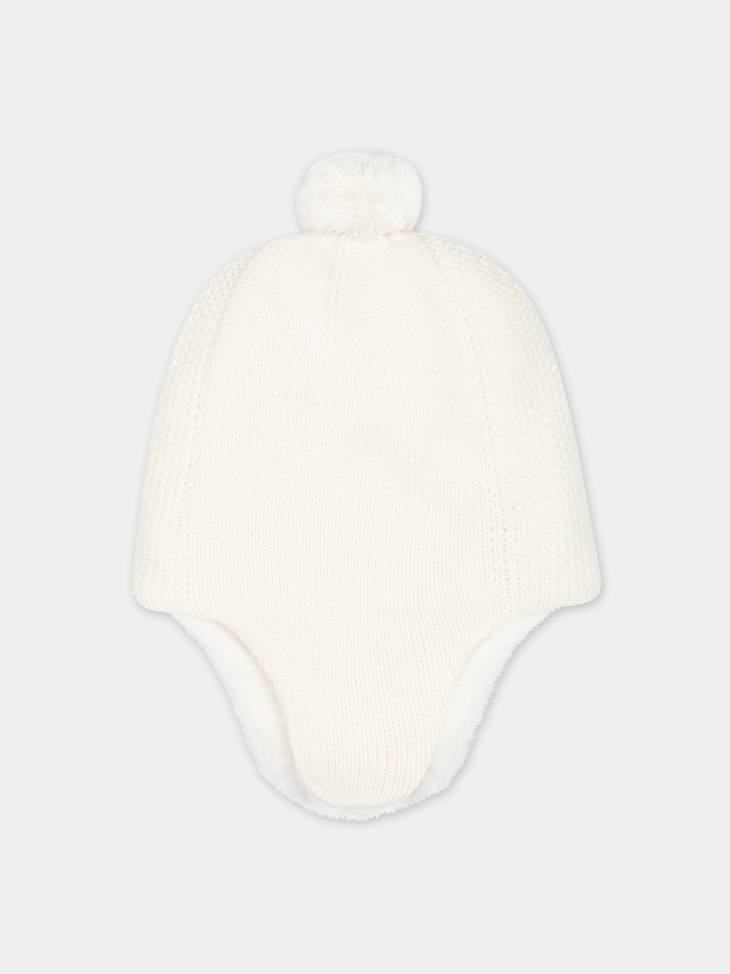 Berretto avorio per neonati con pon pon,Tartine Et Chocolat,TX90020-13