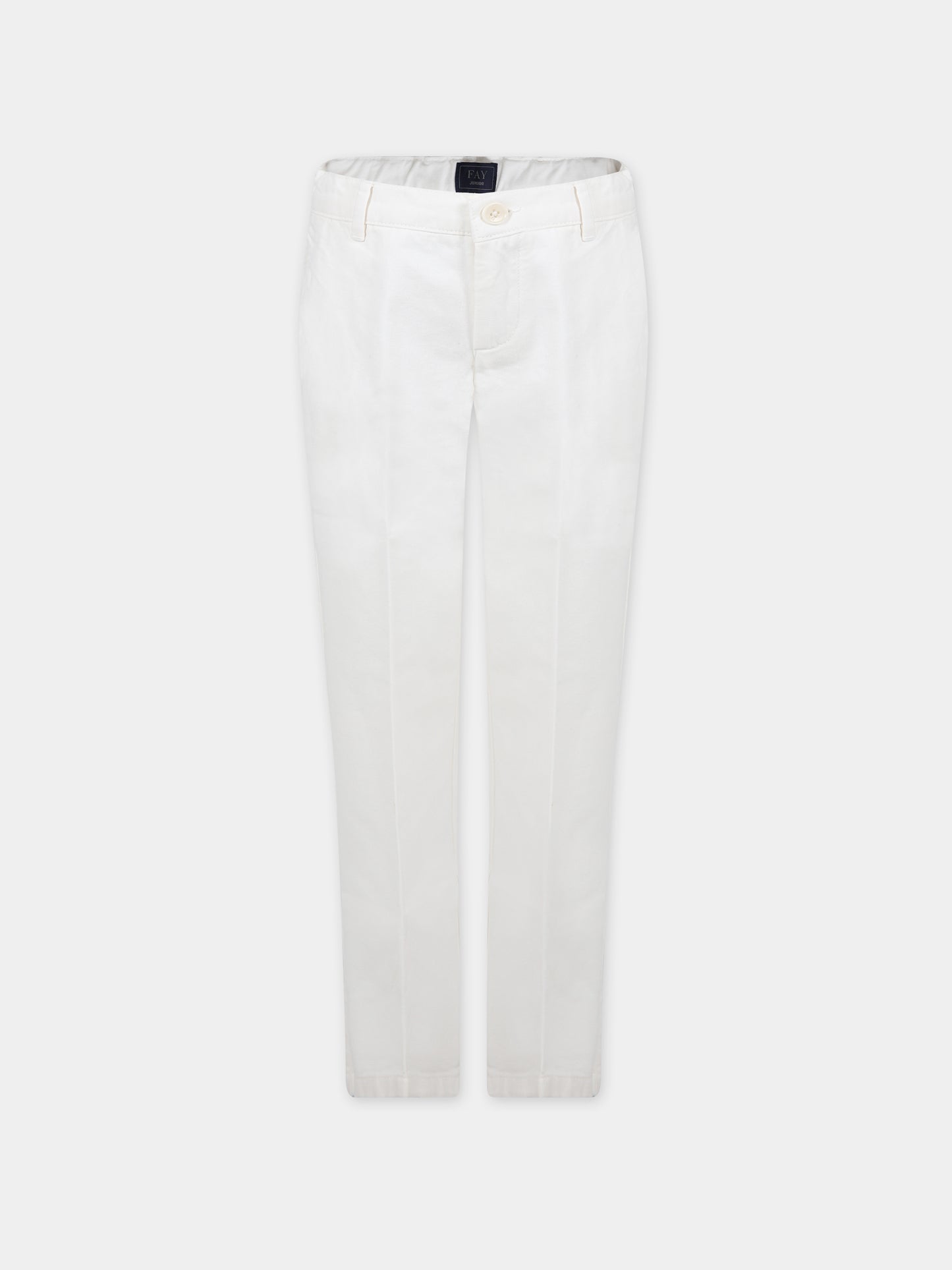Pantaloni avorio per bambino con logo,Fay Kids,FT6P10 Z1772 101