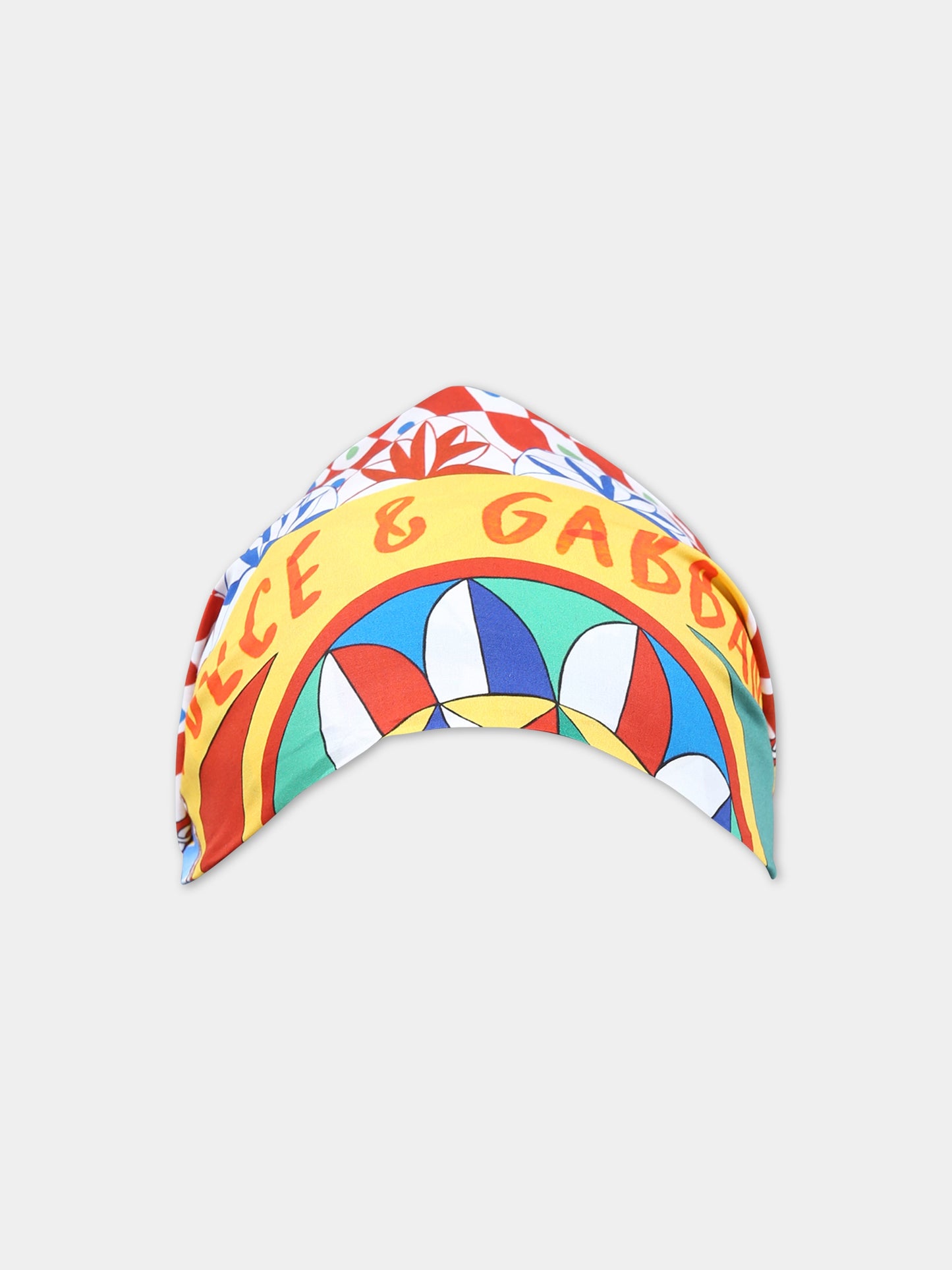 Fascia multicolor per bambina con logo e stampa carretto,Dolce & Gabbana Kids,LB4H91 G7J5G HH4KV