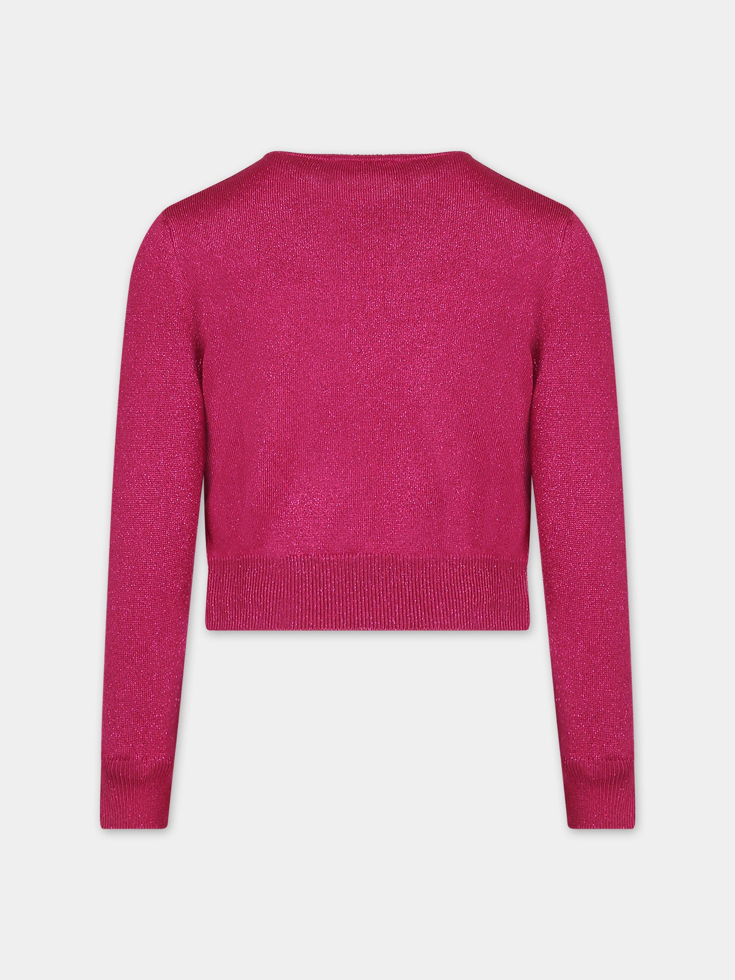 Maglione fucsia per bambina con logo,Versace,1011435 1A08413 1PP80