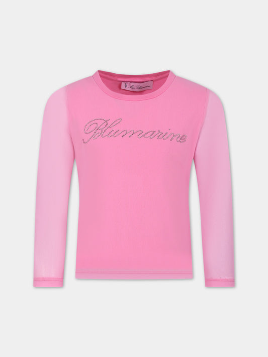 T-shirt fucsia per bambina,Blumarine Baby,IF3071 X0517