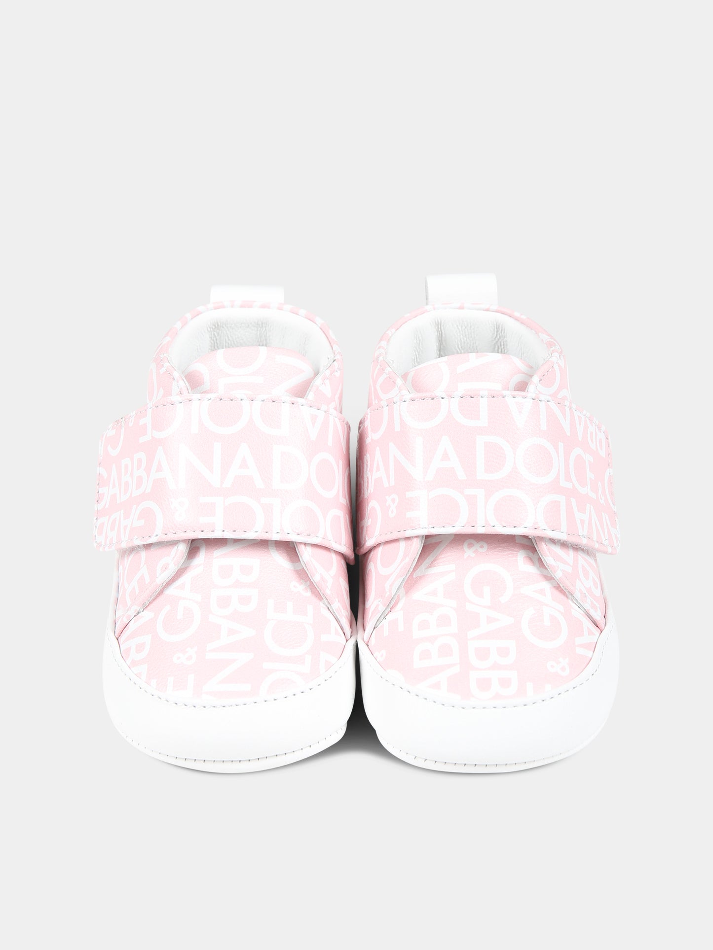 Sneakers rosa per neonata con logo,Dolce & Gabbana Kids,DK0130 AX179 HFXCA