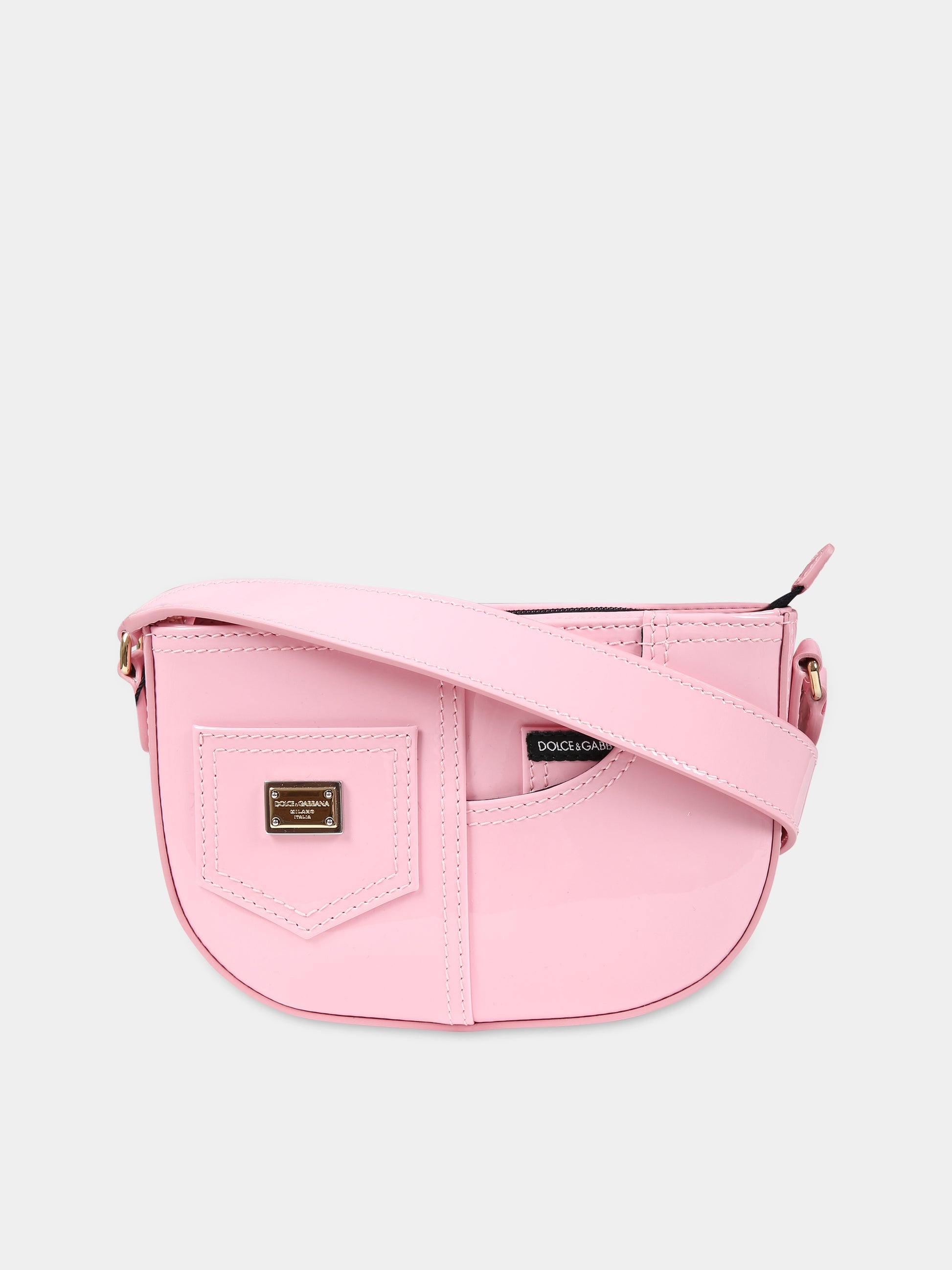 Borsa rosa per bambina con logo,Dolce & Gabbana Kids,EB0242 A1471 80416