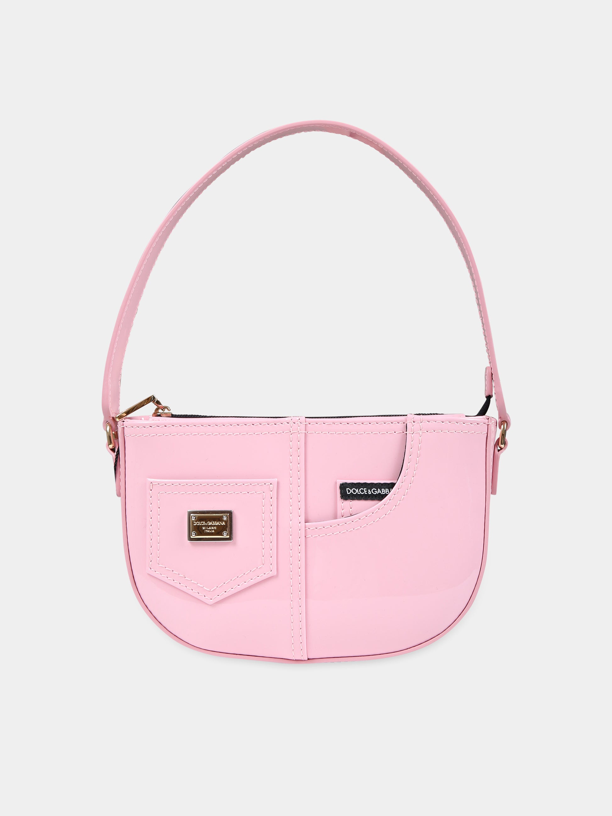 Borsa rosa per bambina con logo,Dolce & Gabbana Kids,EB0242 A1471 80416