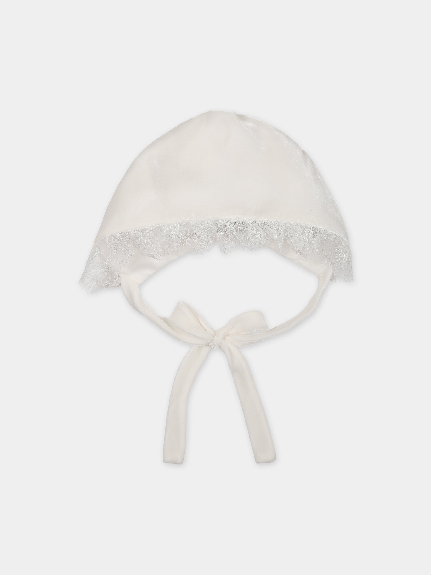 Cappello bianco per neonata,La Stupenderia,CBCP54V75
