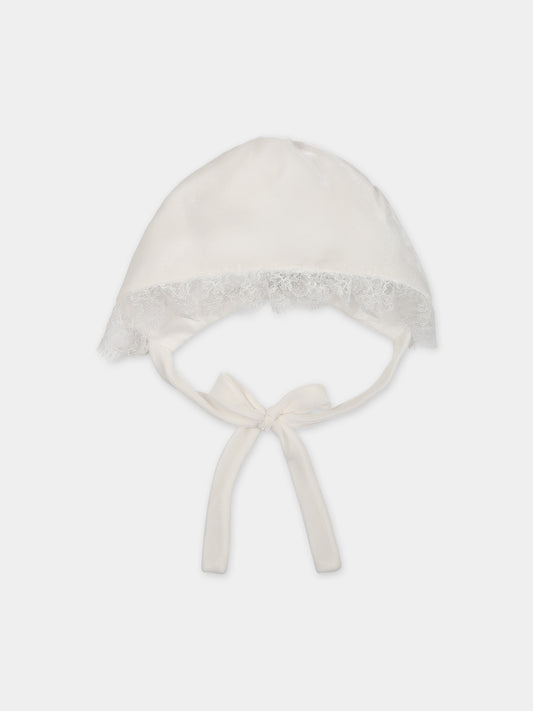Cappello bianco per neonata,La Stupenderia,CBCP54V75
