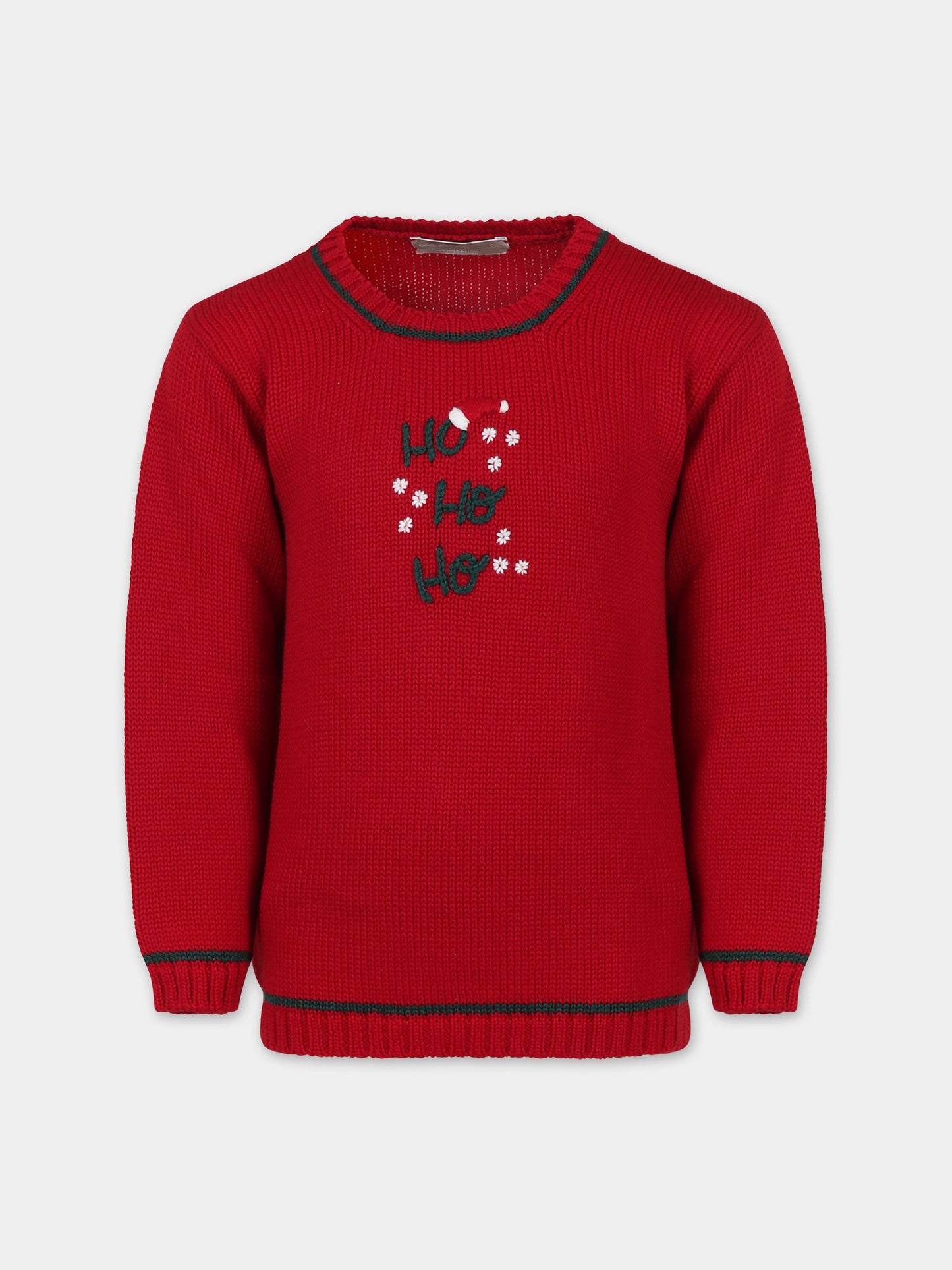 Maglione rosso per bambino con scritta,La Stupenderia,WCPL61826