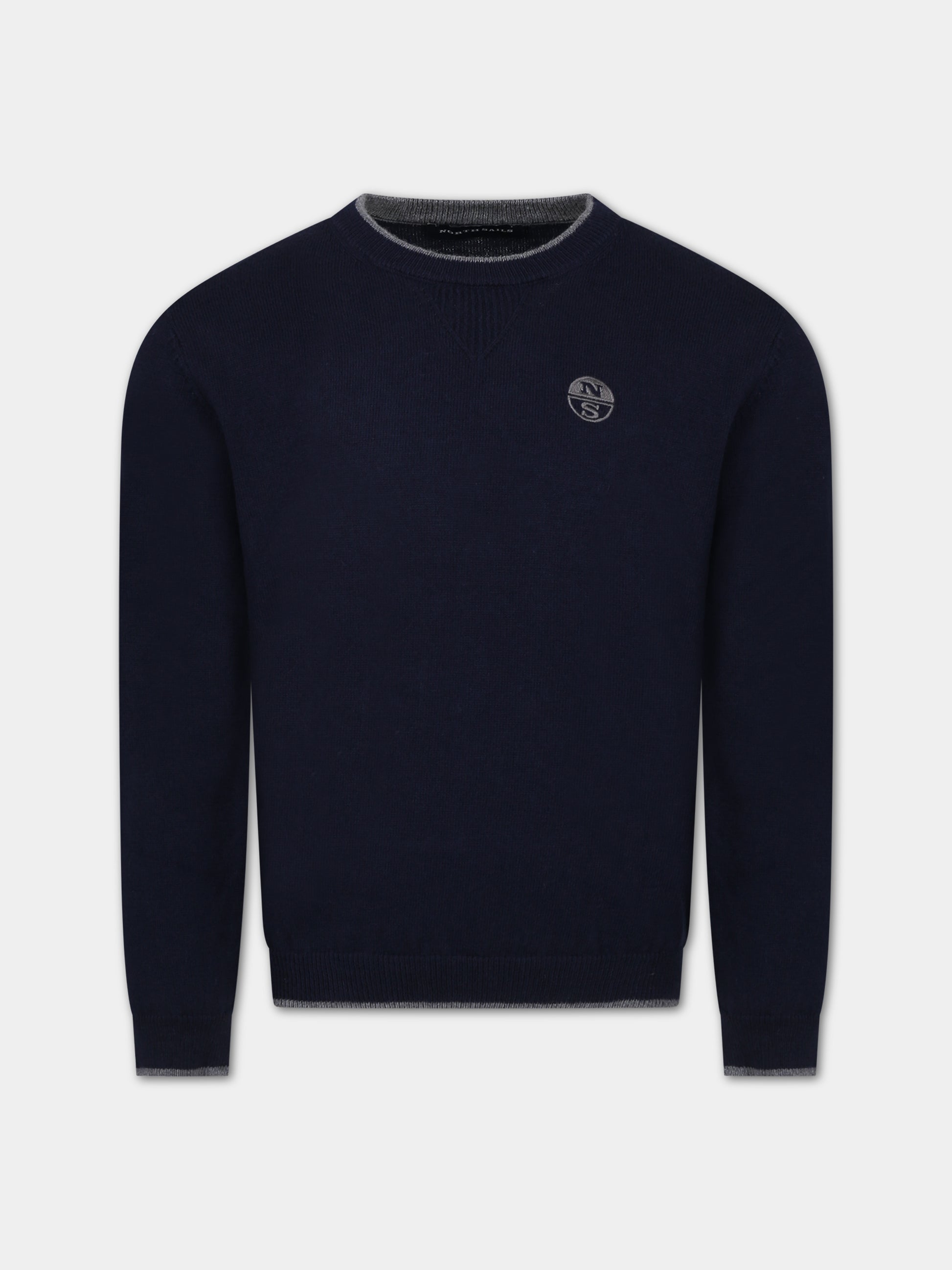 Maglione blu per bambino con logo,North Sails,796170 000 0802
