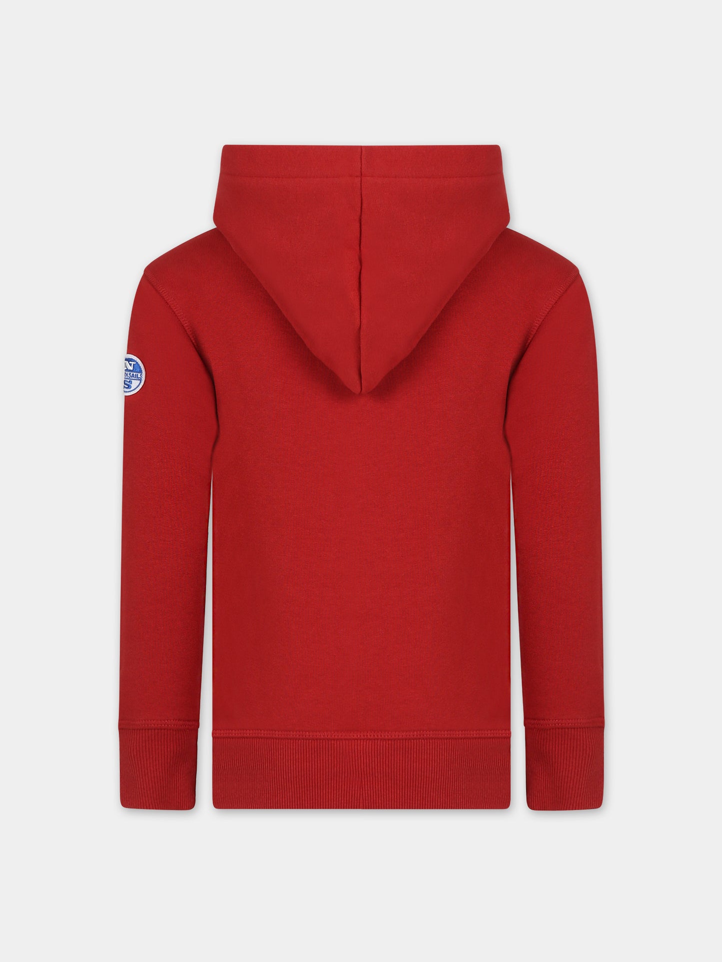 Felpa rossa per bambino con logo,North Sails,794430 000 0237