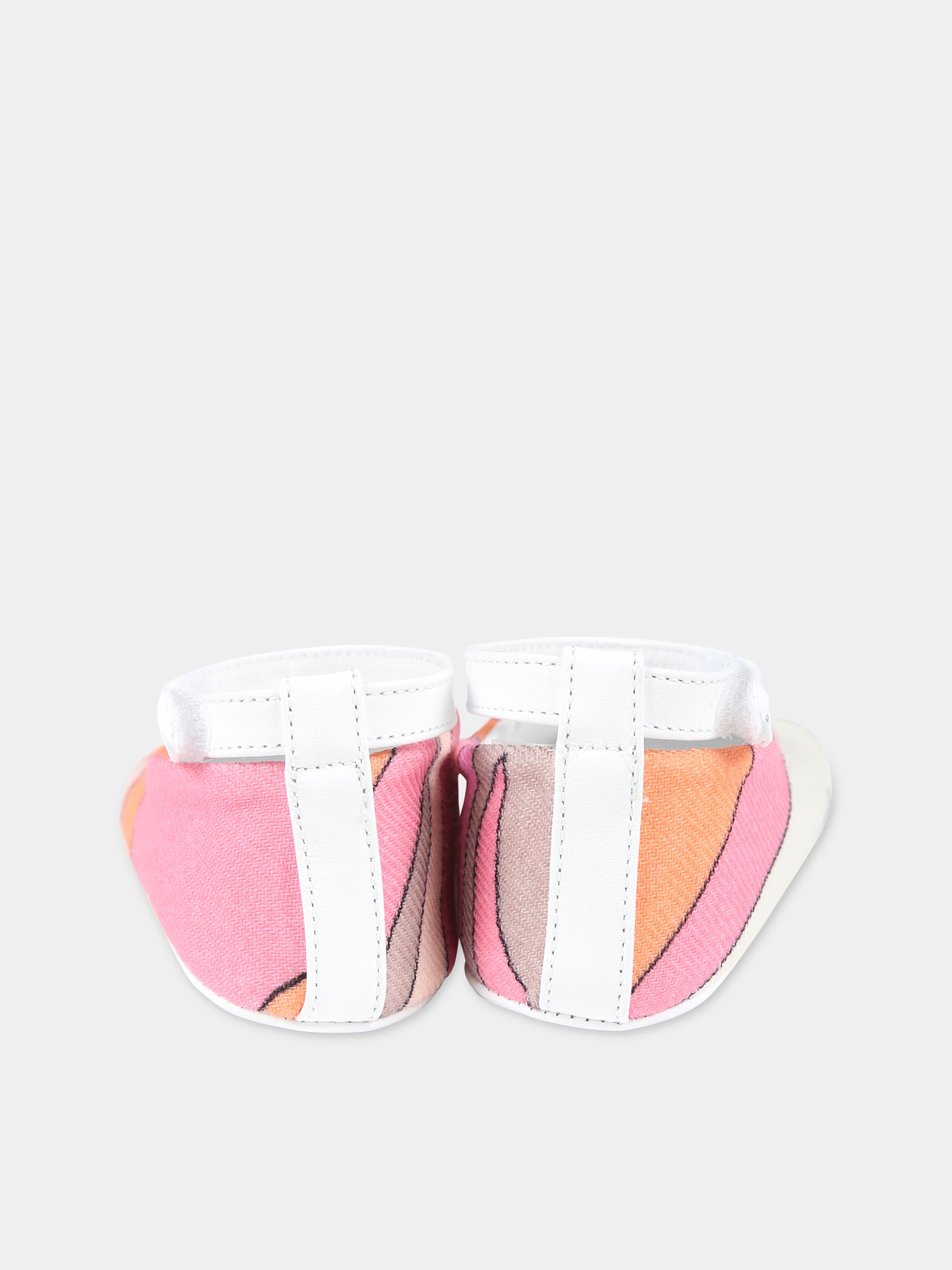 Ballerine rosa per neonata con stampa,Emilio Pucci Junior,PT0136 P0333 515AR