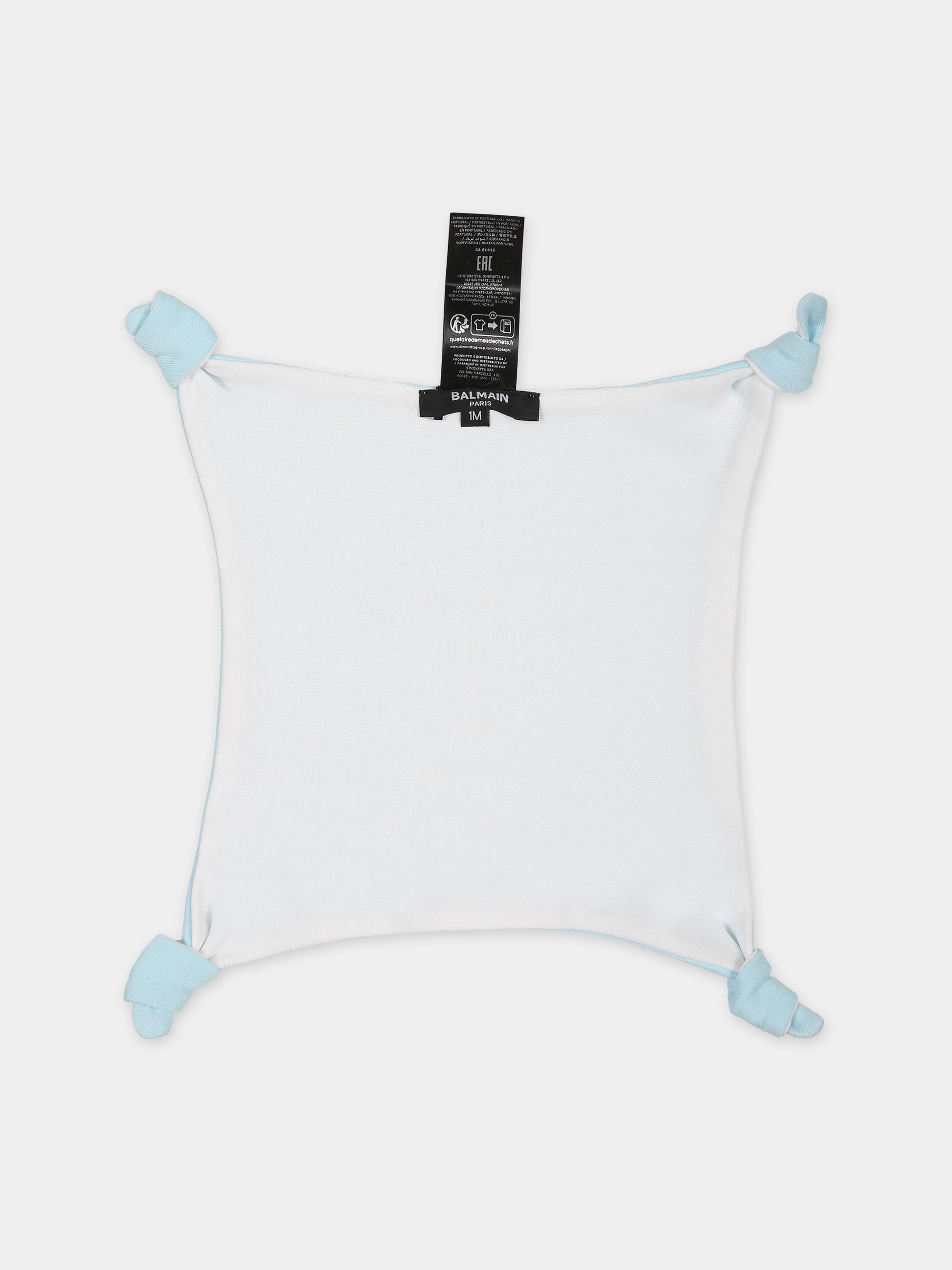 Set celeste per neonato con logo,Balmain Kids,BTB630 Z1769 639