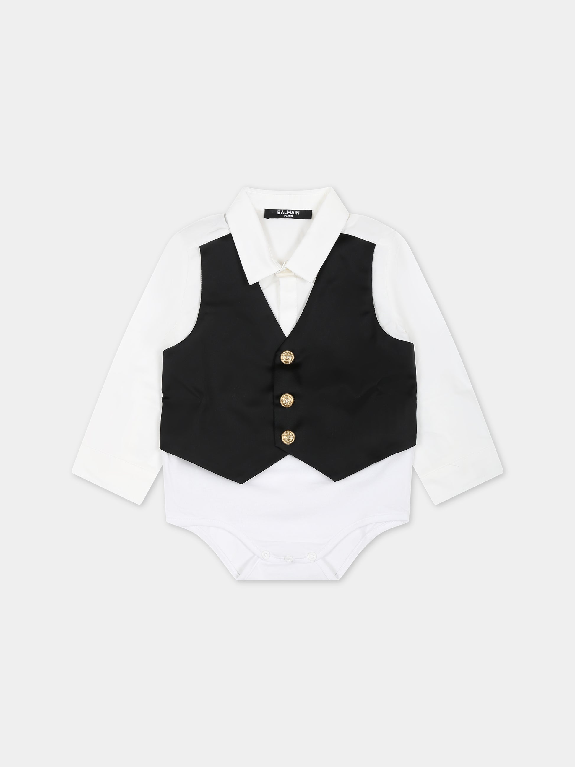 Camicia bianca per neonato,Balmain Kids,BTA530 P0013 100NE