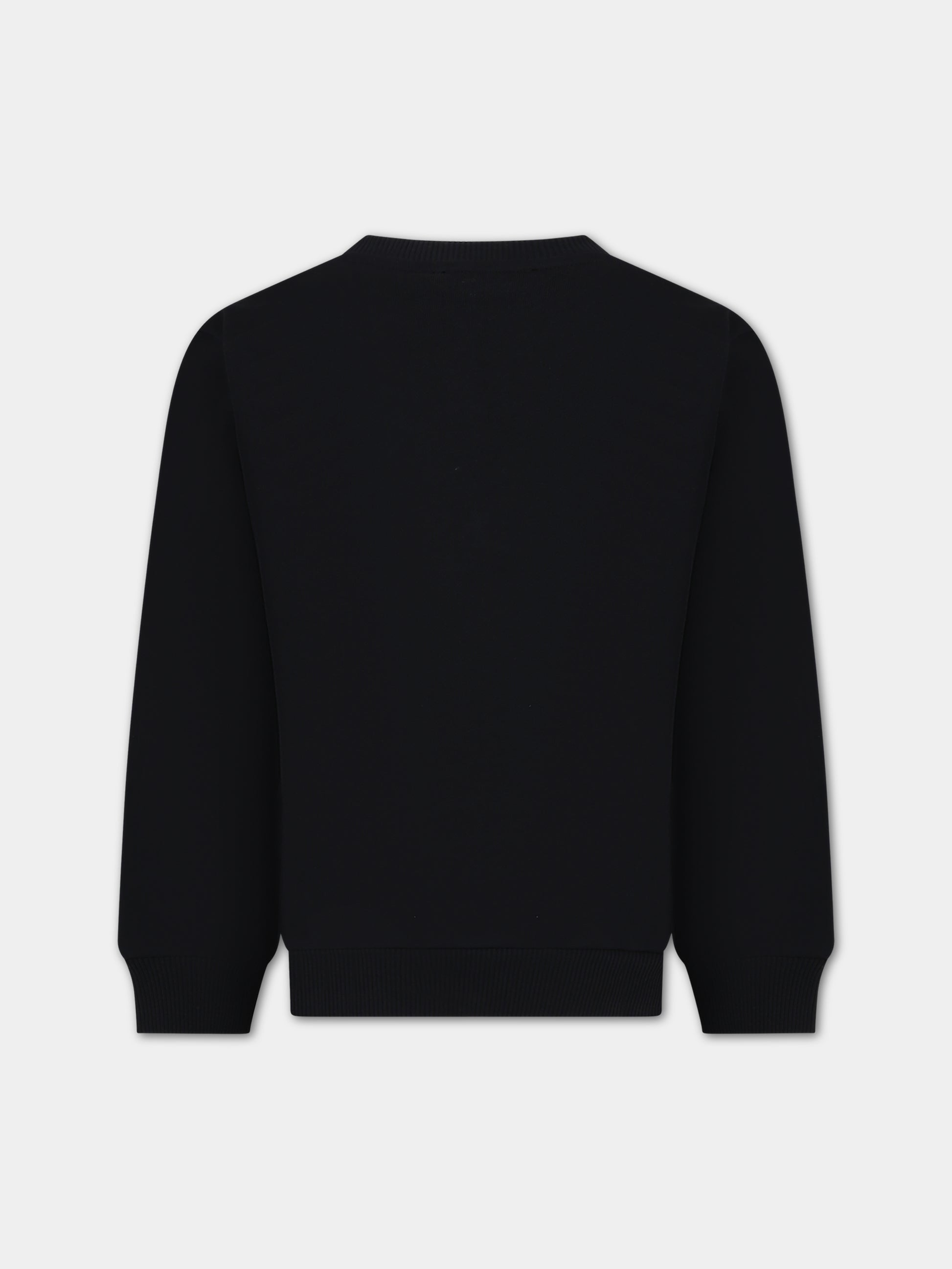 Felpa nera per bambini con logo,Balmain Kids,BT4R10 Z0081 930OR