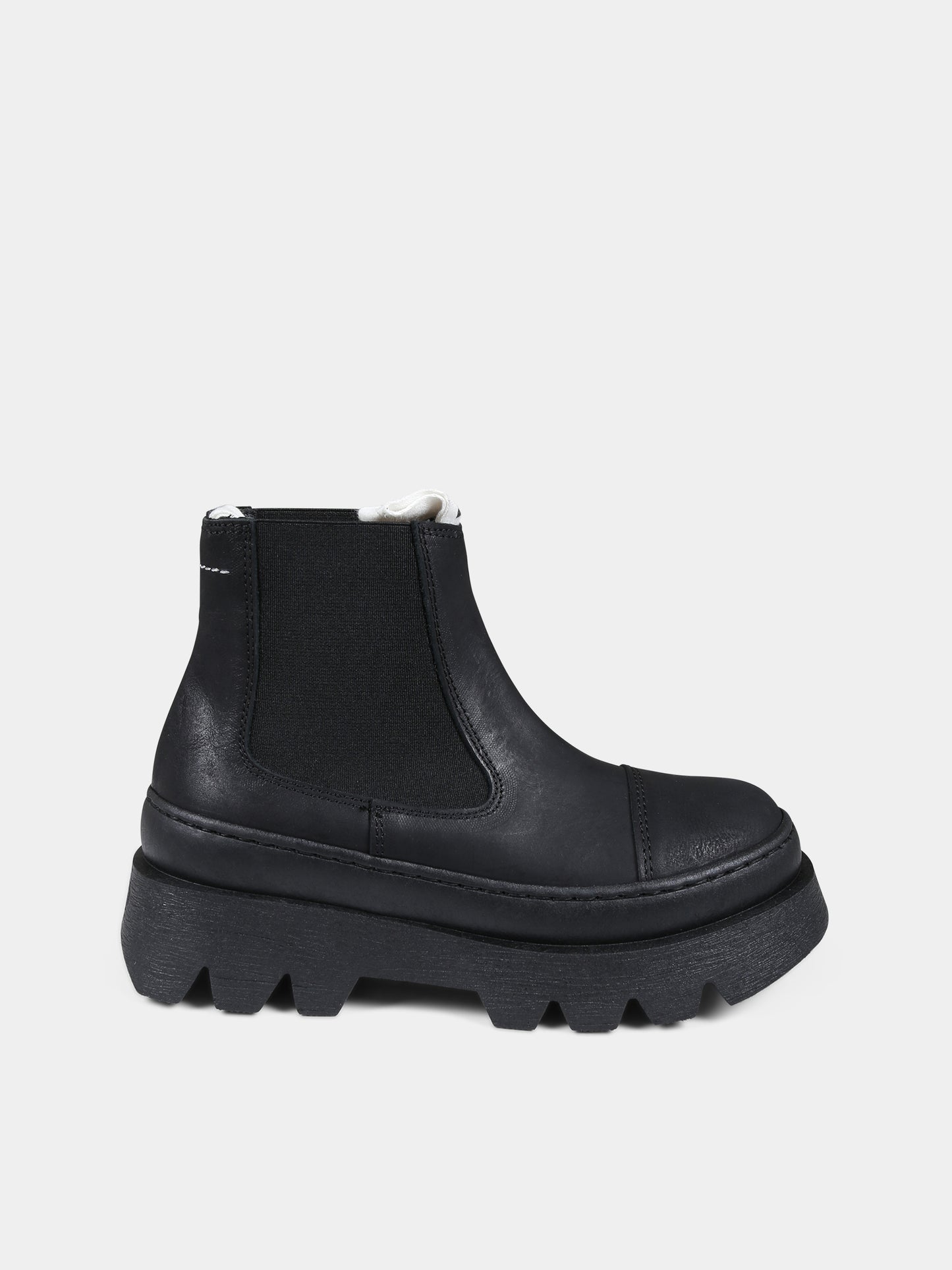 Stivaletti neri per bambini con logo,Mm6 Maison Margiela,75042 1