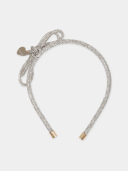 Cerchietto argento per bambina con fiocco,Monnalisa,17B015 2758 0001