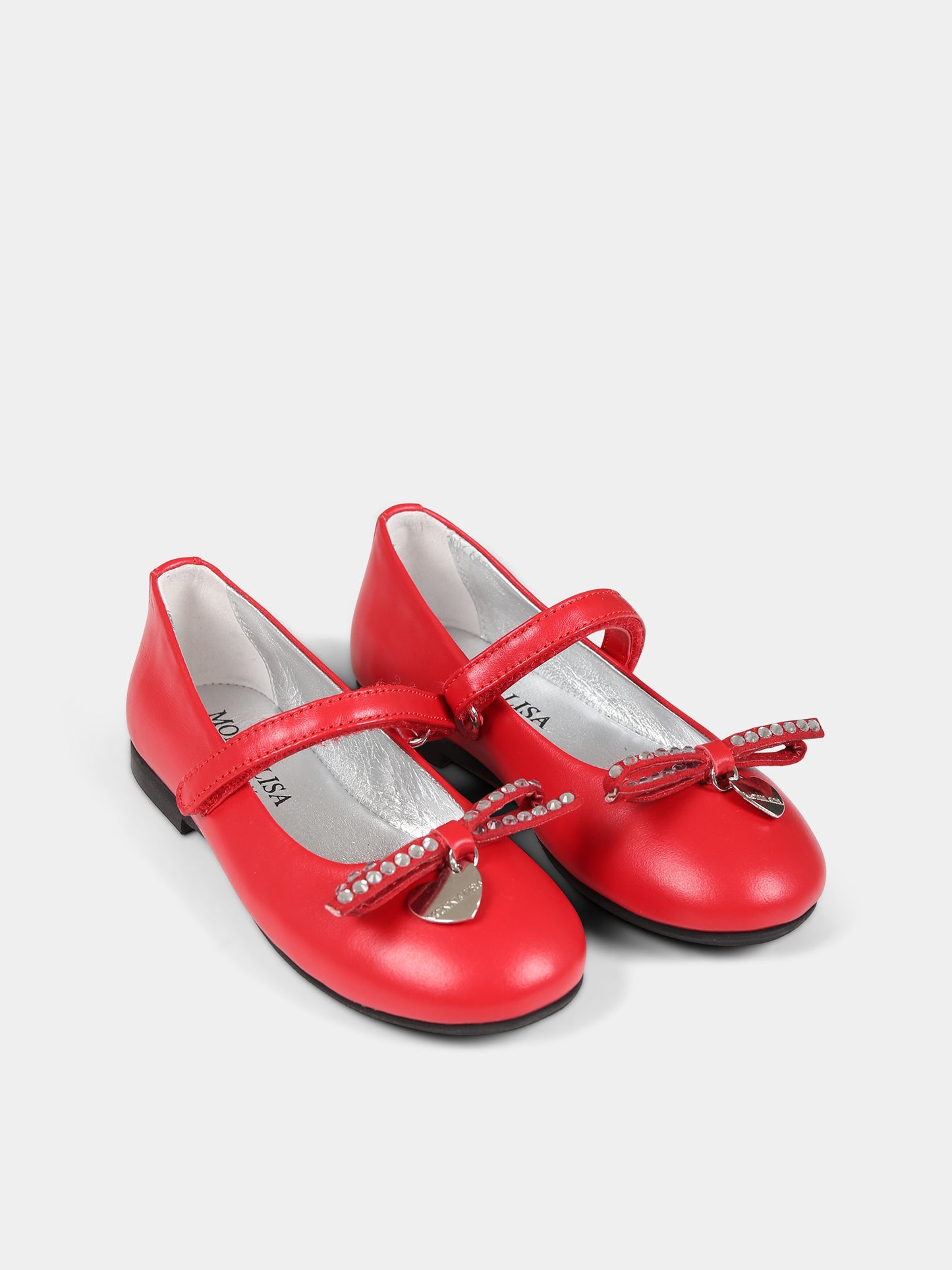 Ballerine rosse per bambina con fiocco,Monnalisa,87B013 2705 0043