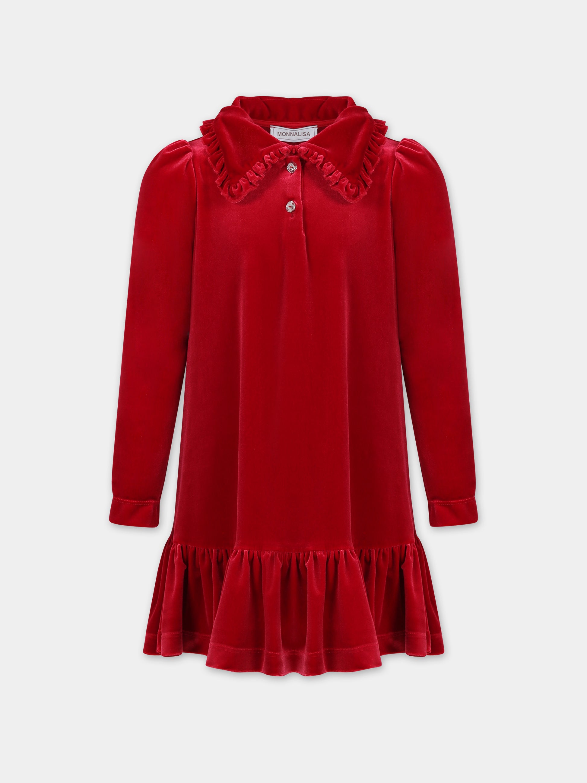 Vestito rosso per bambina,Monnalisa,11B909 2850 0043