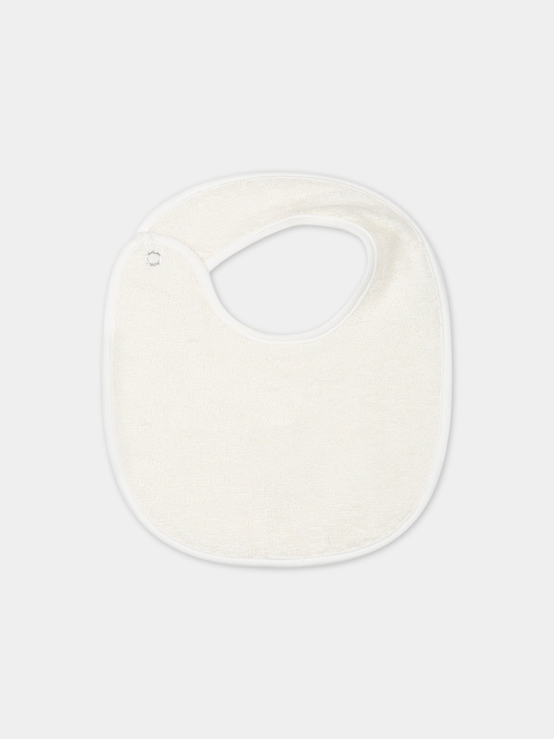 Bavaglino bianco per neonata con fiore,Monnalisa,35B011 2004 0143