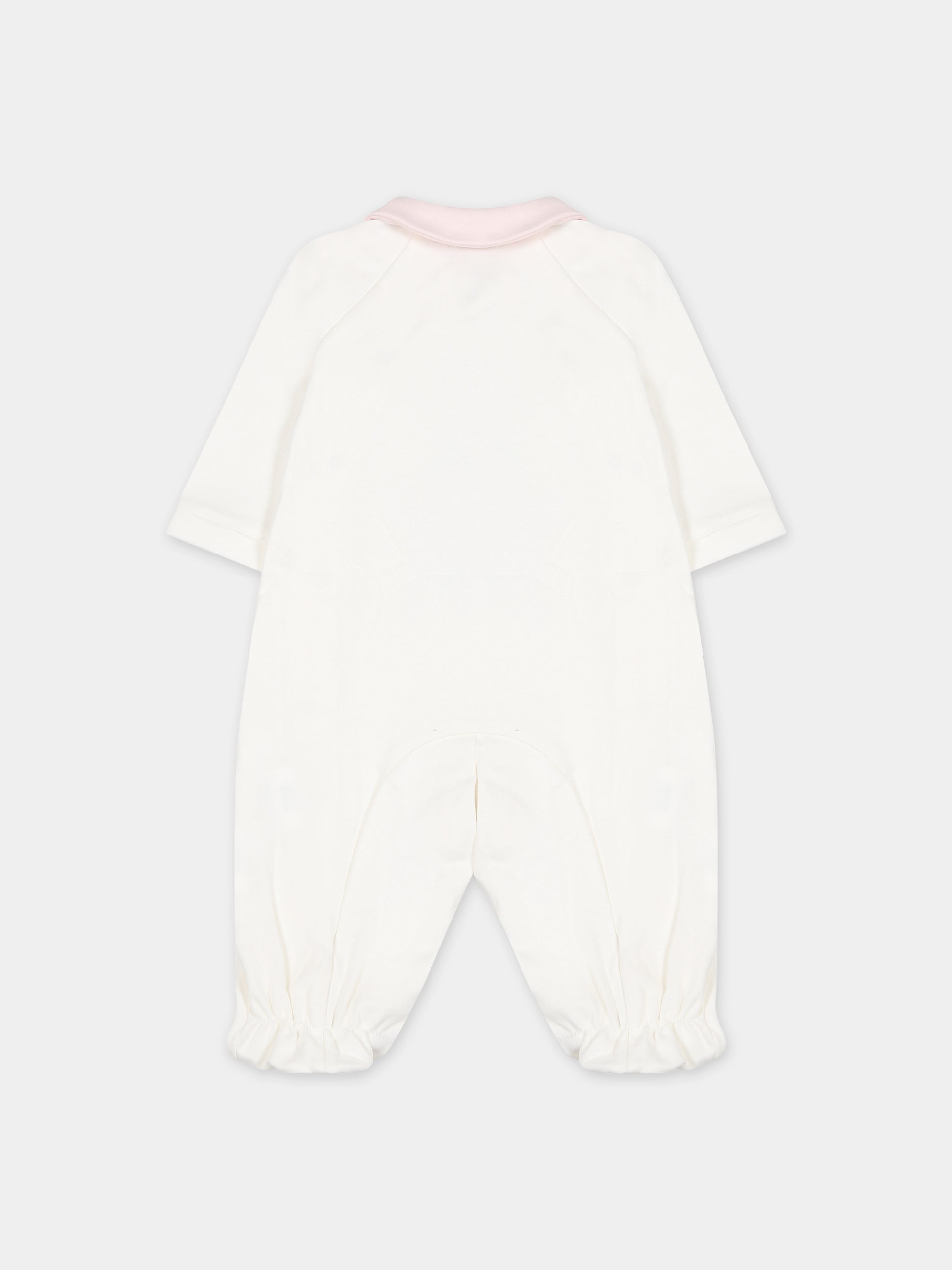 Tutina bianca per neonata con stampa orso e logo,Monnalisa,35B208 2004 0001