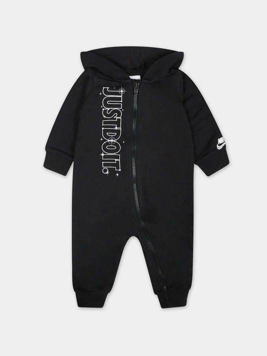 Tutina nera per neonati con logo,Nike,56L404 023