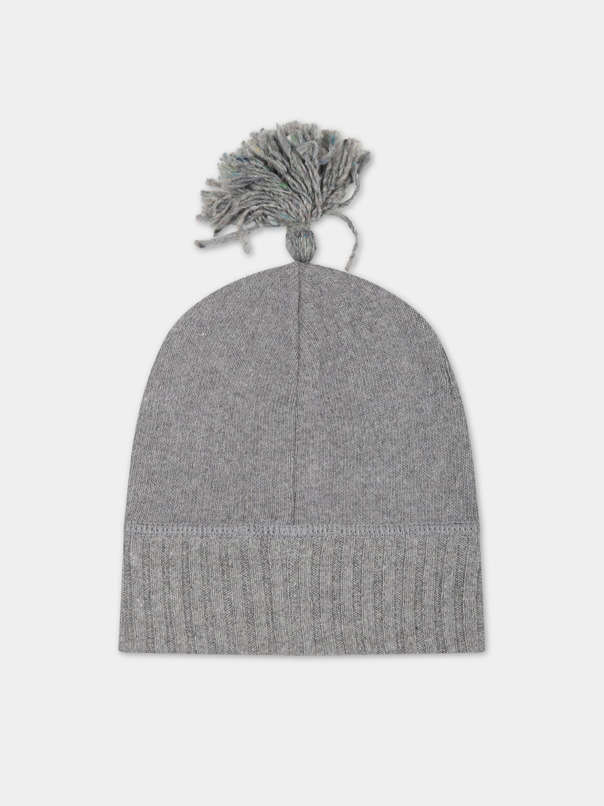 Berretto grigio per neonato con pompon,Zhoe & Tobiah,K31 19 BB
