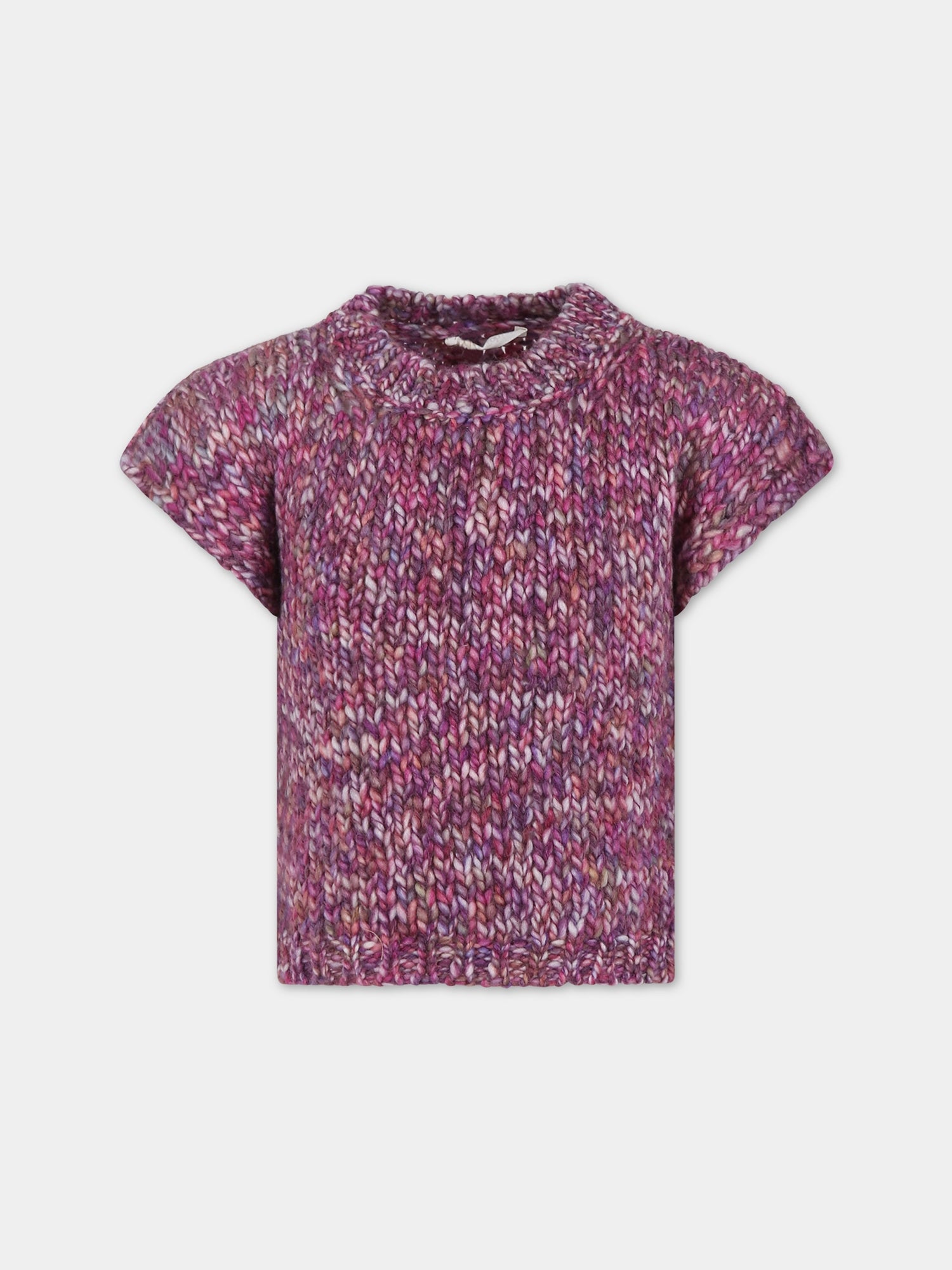 Maglia gilet fucsia per bambina,Zhoe & Tobiah,FWW1 207