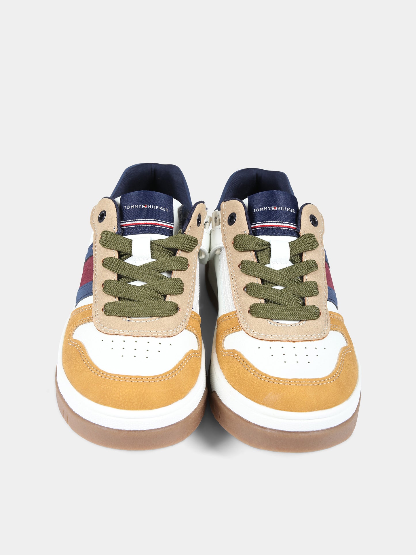Sneakers bianche per bambino con logo,Tommy Hilfiger Junior,T3X9 33118 1269A330