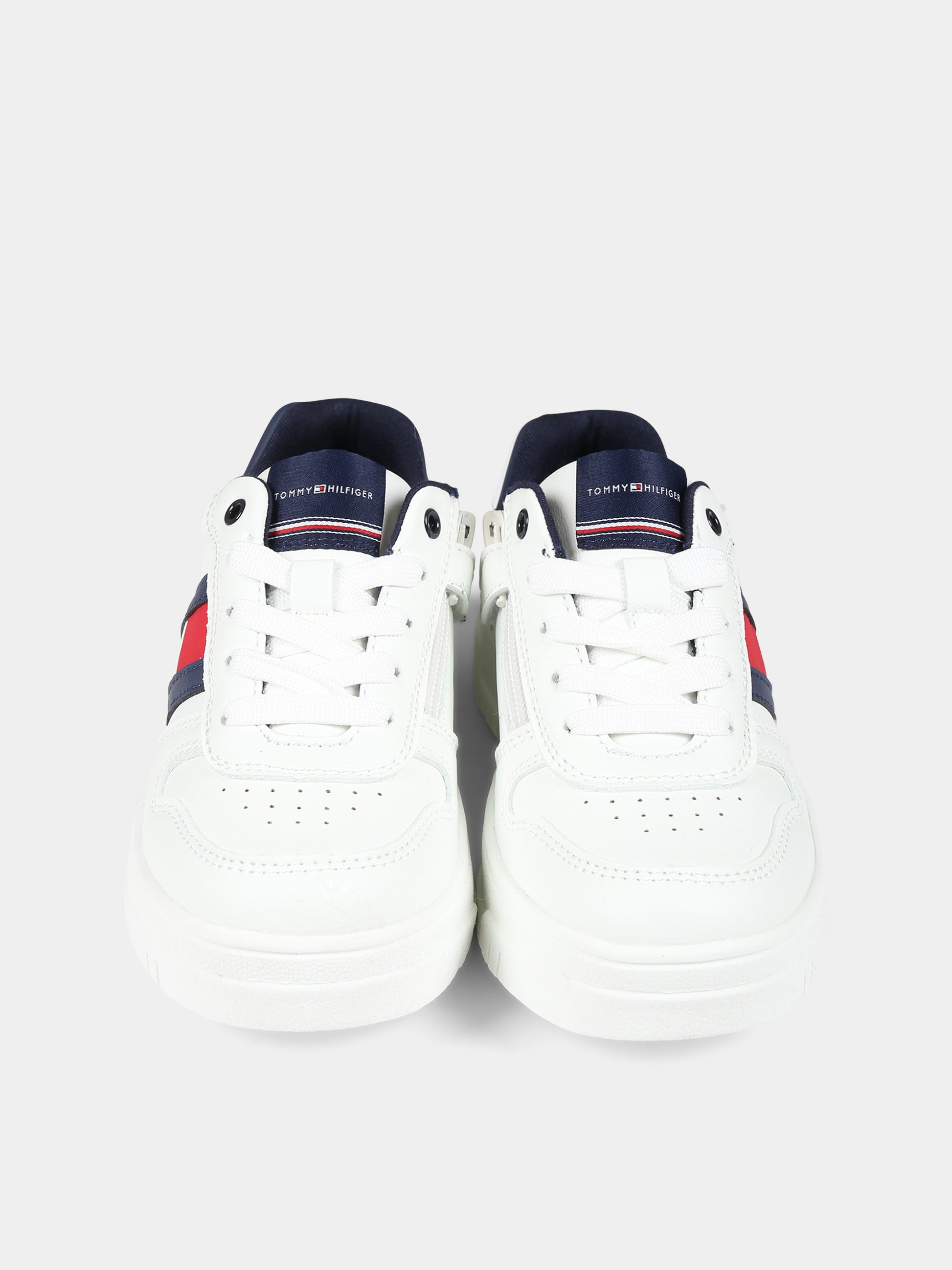 Sneakers bianche per bambino con logo,Tommy Hilfiger Junior,T3X9 33115 1355A473