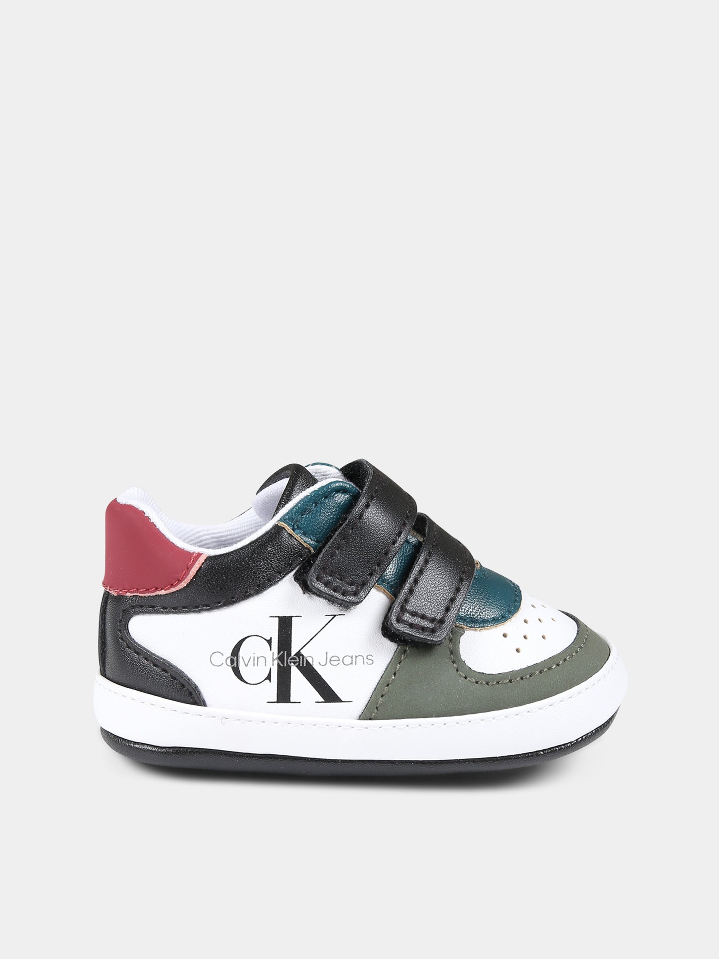 Sneakers bianche per neonato con logo,Calvin Klein Kids,V0B4 80716 1433Y913