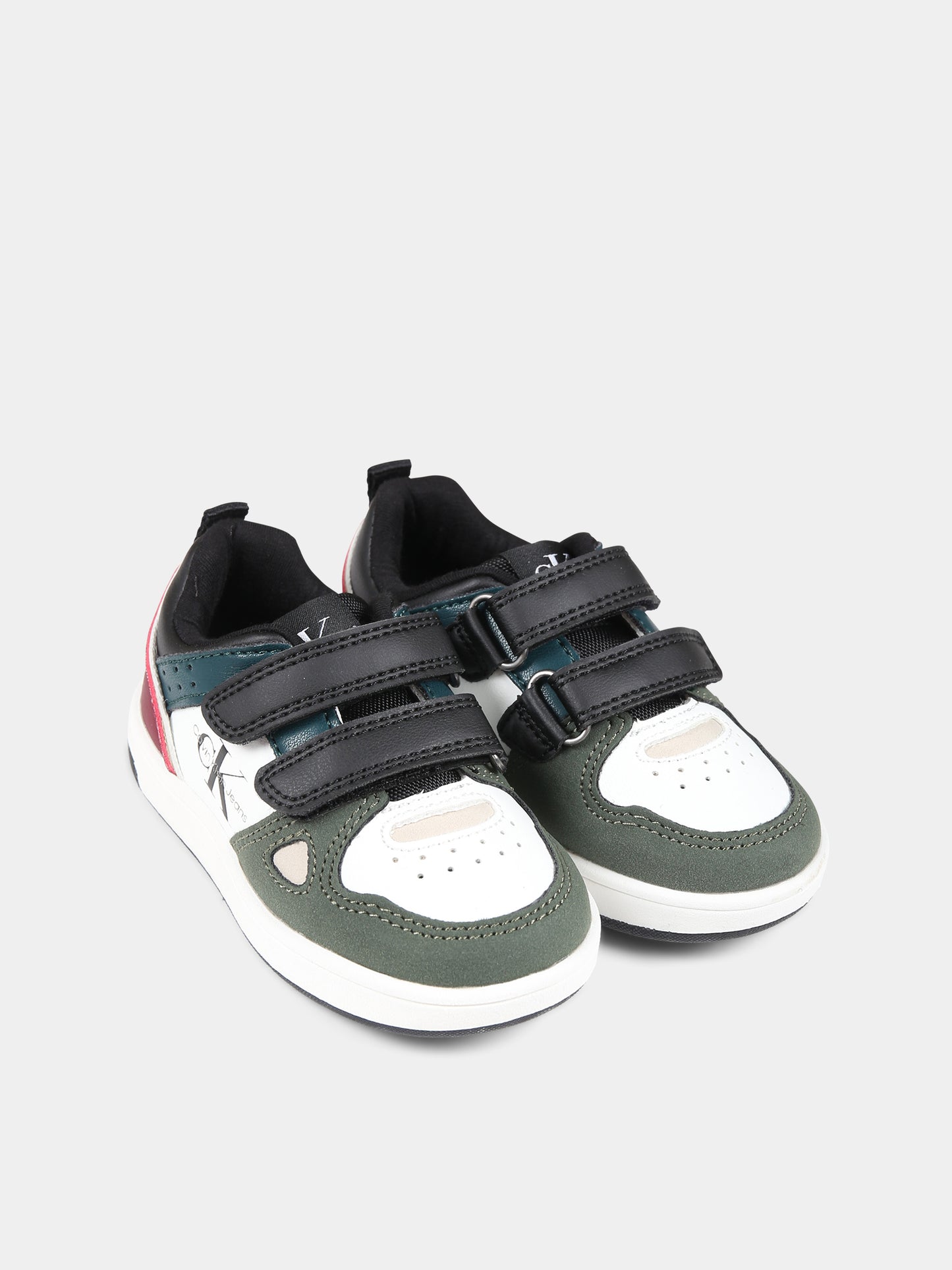 Sneakers bianche per bambino con logo,Calvin Klein Kids,V1B9 80720 1269Y913