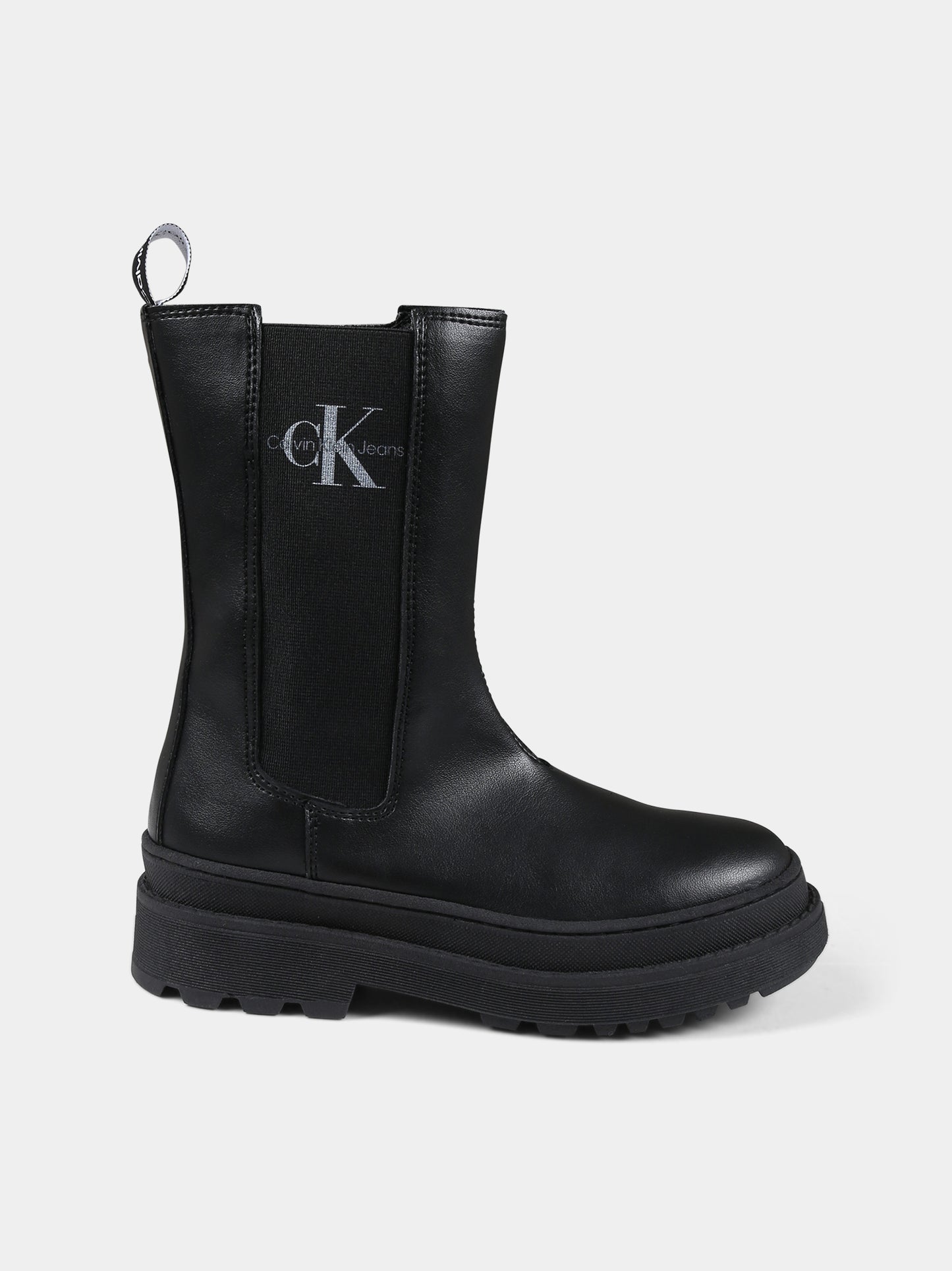 Stivali neri per bambina con logo,Calvin Klein Kids,V4A5 80707 0036999