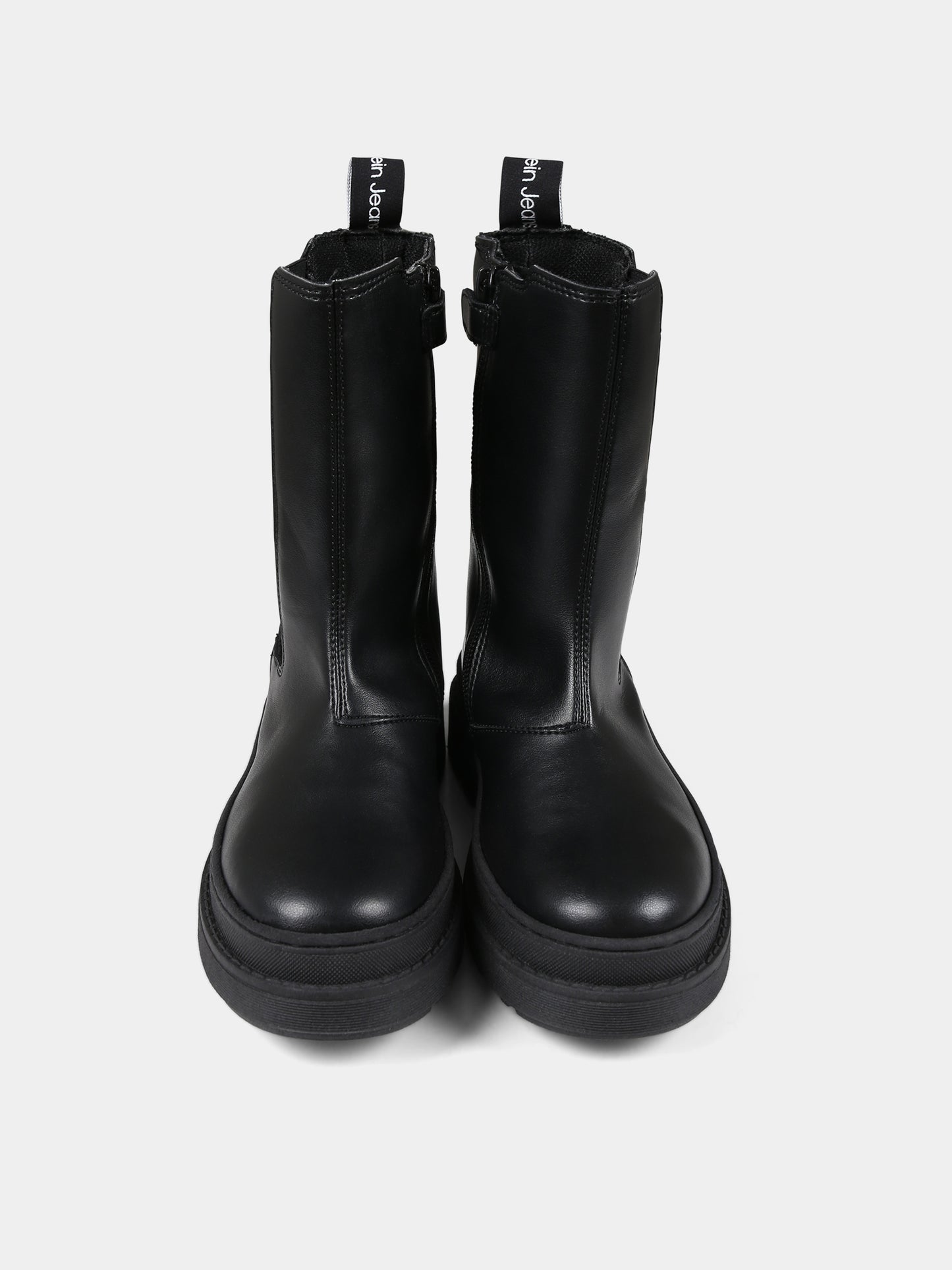 Stivali neri per bambina con logo,Calvin Klein Kids,V4A5 80707 0036999