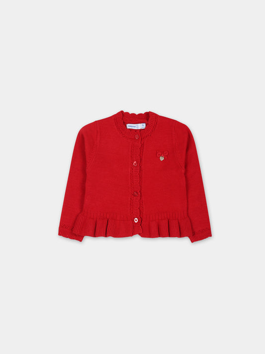Cardigan rosso per neonata con cuore,Mayoral,2313 042