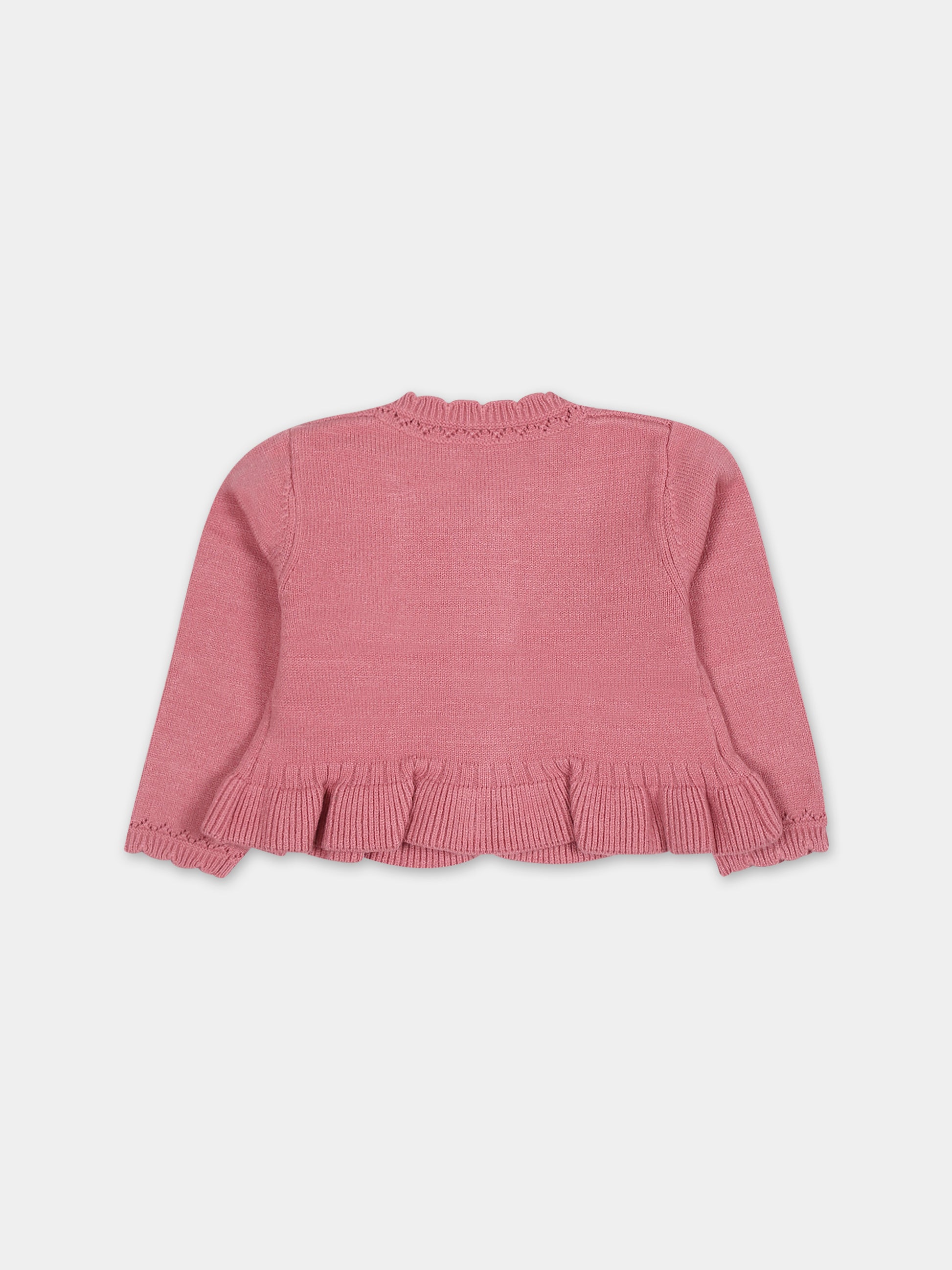 Cardigan rosa per neonata con cuore,Mayoral,2313 046